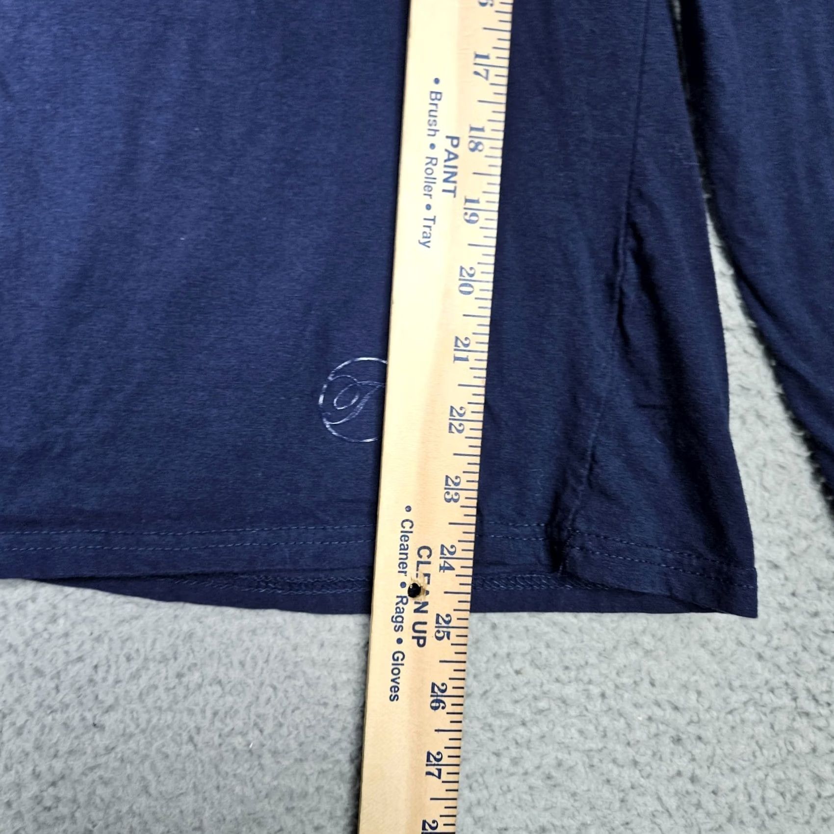 Vintage Temperley Women’s navy solid Cotton Pajama Top L V-Neck Short Sleeve Button Urban London - 90s? Size L / US 10 / IT 46 - 5 Thumbnail
