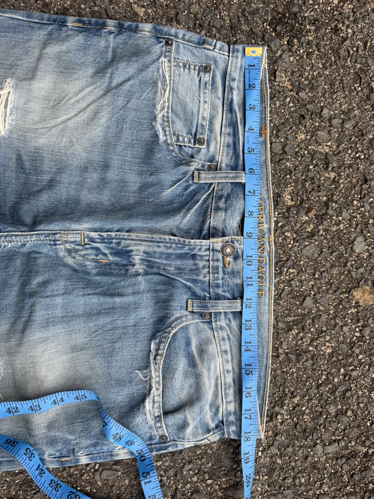 Japanese Brand VINTAGE A EAGLE SKINNY FADED RIPPEP JEAN DENIM PANTS Size US 36 / EU 52 - 6 Thumbnail