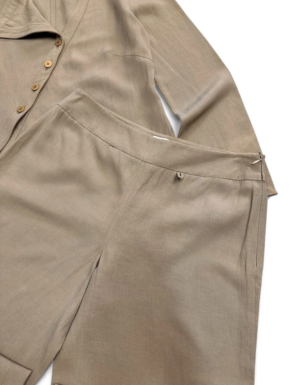 Armani Vintage Armani Beige Linen Two-Piece Minimalist Japan Style Size 28" / US 6 / IT 42 - 5 Thumbnail