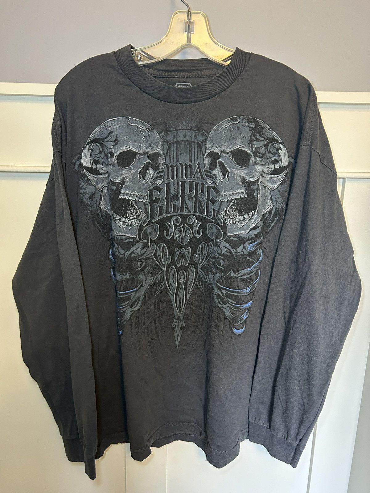 Vintage Vintage MMA Elite y2k ribcage skull print long sleeve shirt Size US XL / EU 56 / 4 - 1 Thumbnail