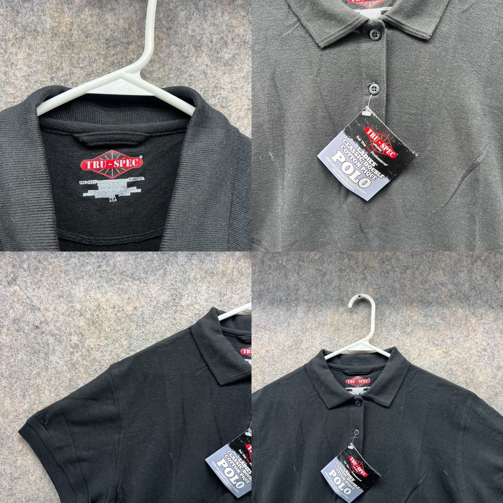 Vintage Tru Spec Polo Shirt Women XL Black Classic Double Cotton Pique New Size XL / US 12-14 / IT 48-50 - 8 Thumbnail