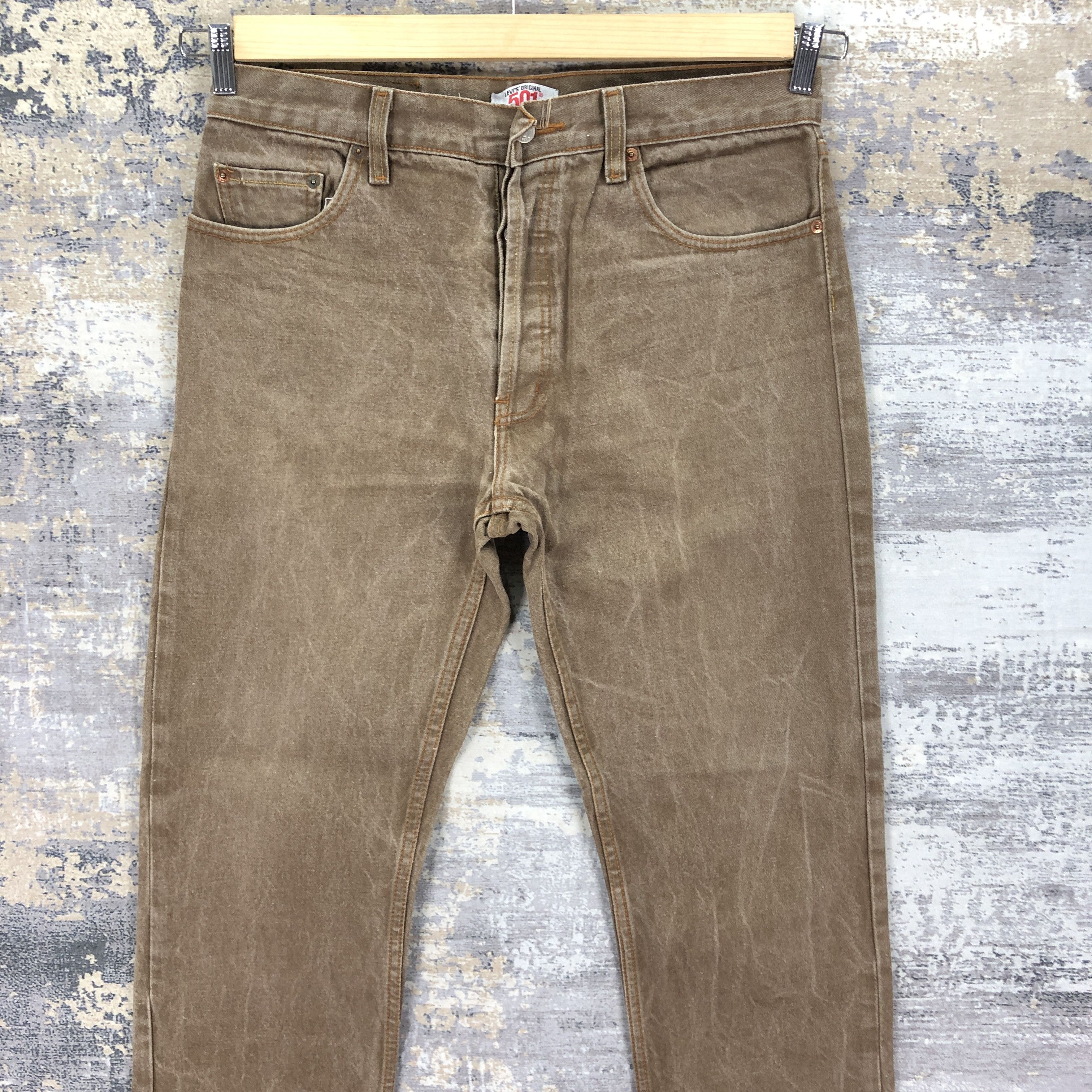 Levi's Vintage 90s Levis 501 Brown Jeans Levi's Faded Denim Size US 34 / EU 50 - 3 Thumbnail