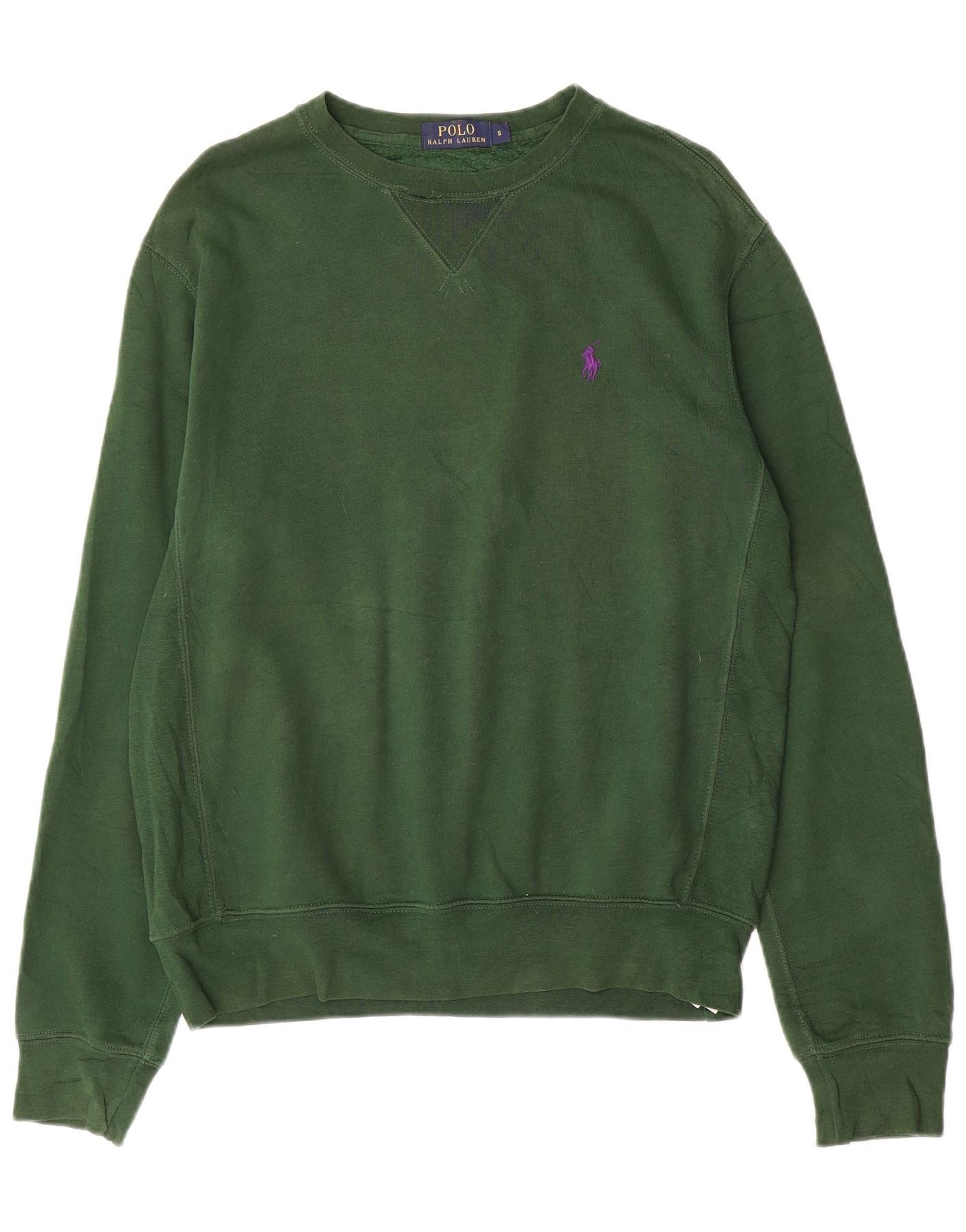 Polo Ralph Lauren Mens Sweatshirt Jumper Small Green Cotton Size US L / EU 52-54 / 3 - 1 Thumbnail