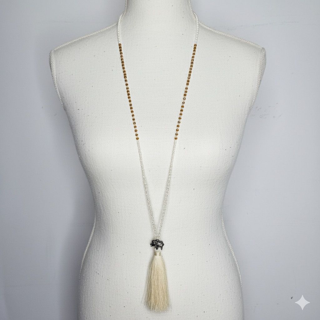 Other Zacasha 38" Tassel Necklace India Elephant Faceted Size ONE SIZE - 1 Thumbnail