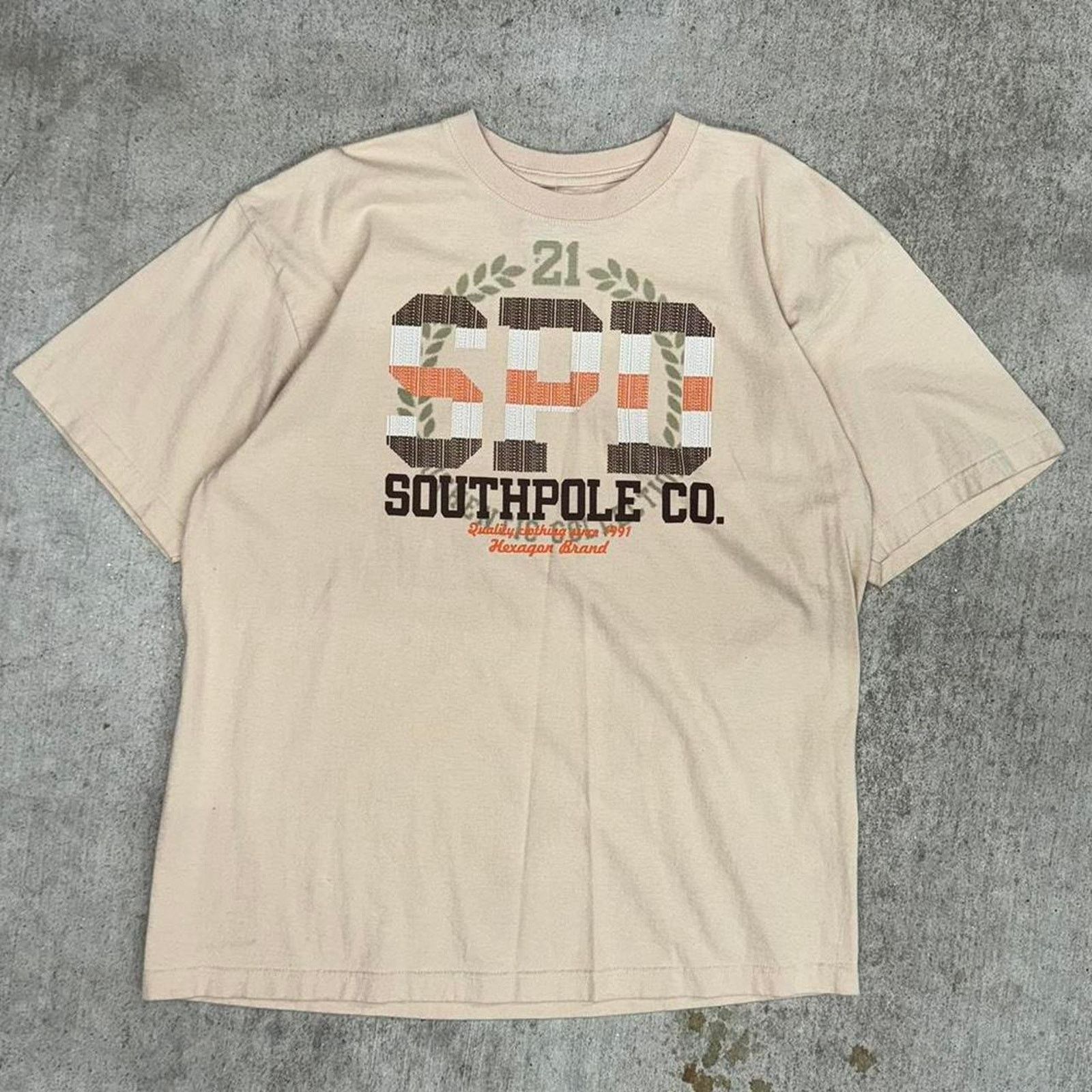 Southpole Vintage y2k southpole beige t-shirt Size US L / EU 52-54 / 3 - 1 Thumbnail