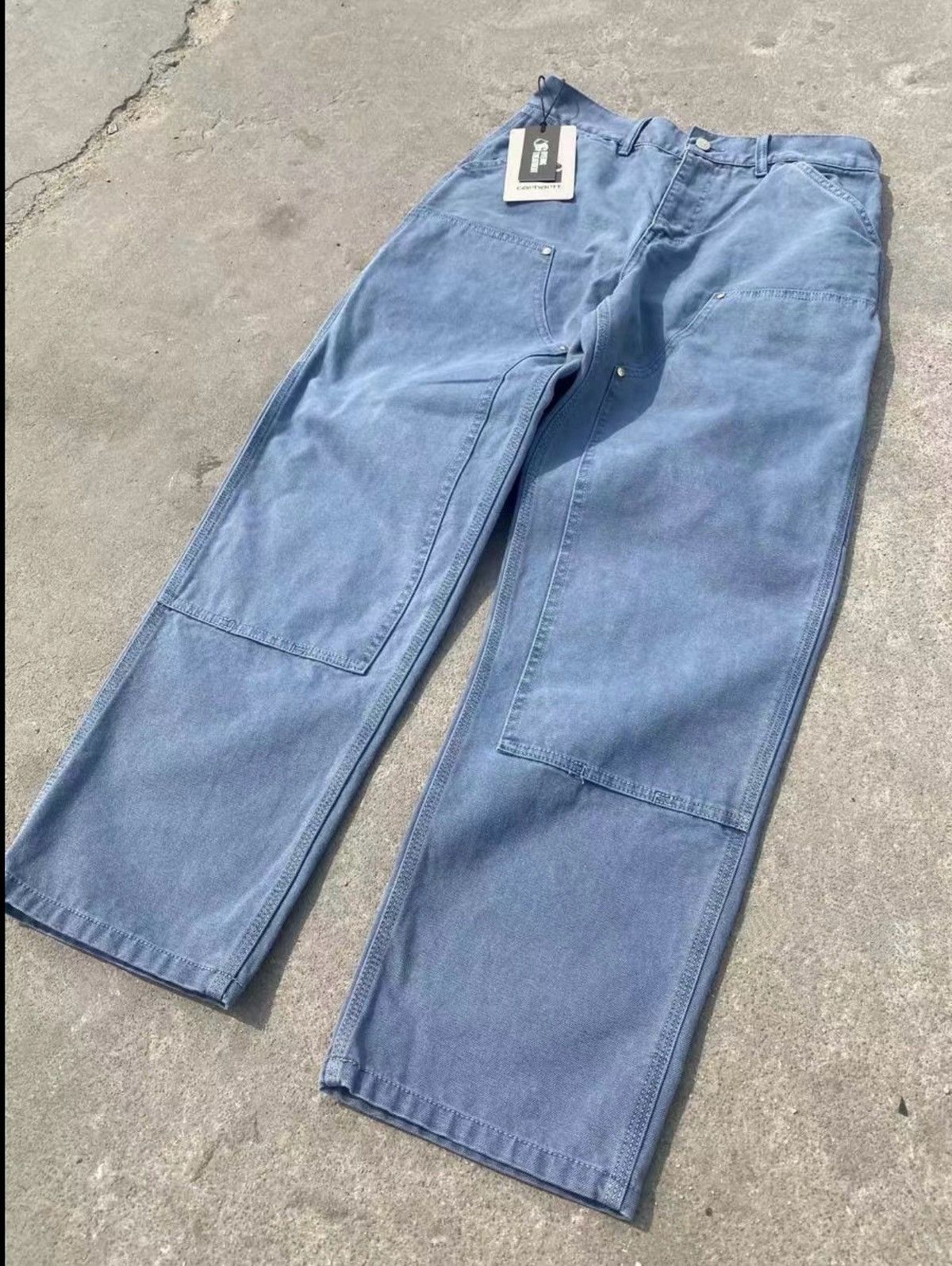 Carhartt Carhartt WIP Blue Faded Double Knee Pant Size US 32 / EU 48 - 2 Thumbnail