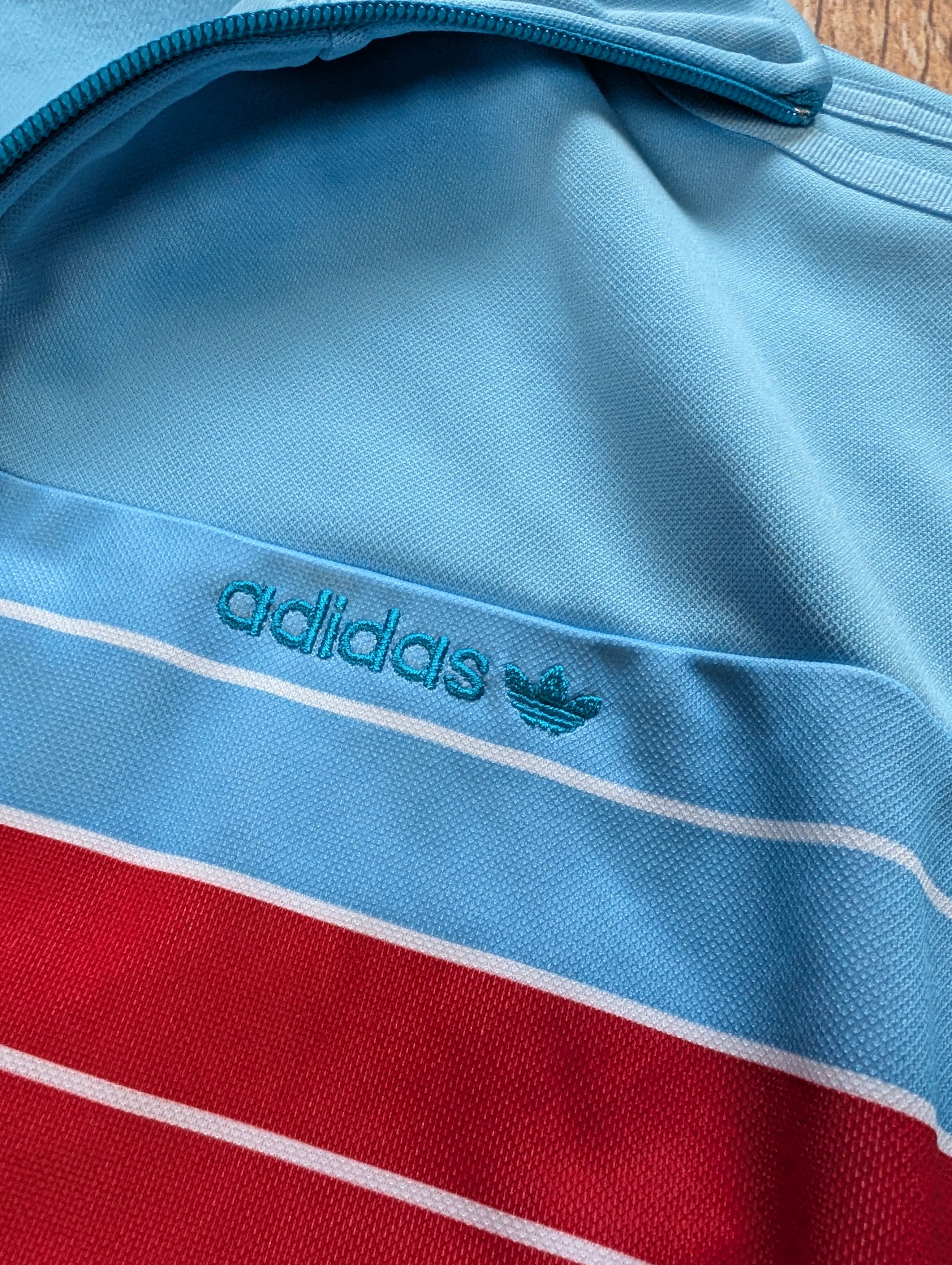 Adidas × Vintage Blue adidas vintage 80s tracksuit crewneck jacket Size US M / EU 48-50 / 2 - 4 Thumbnail