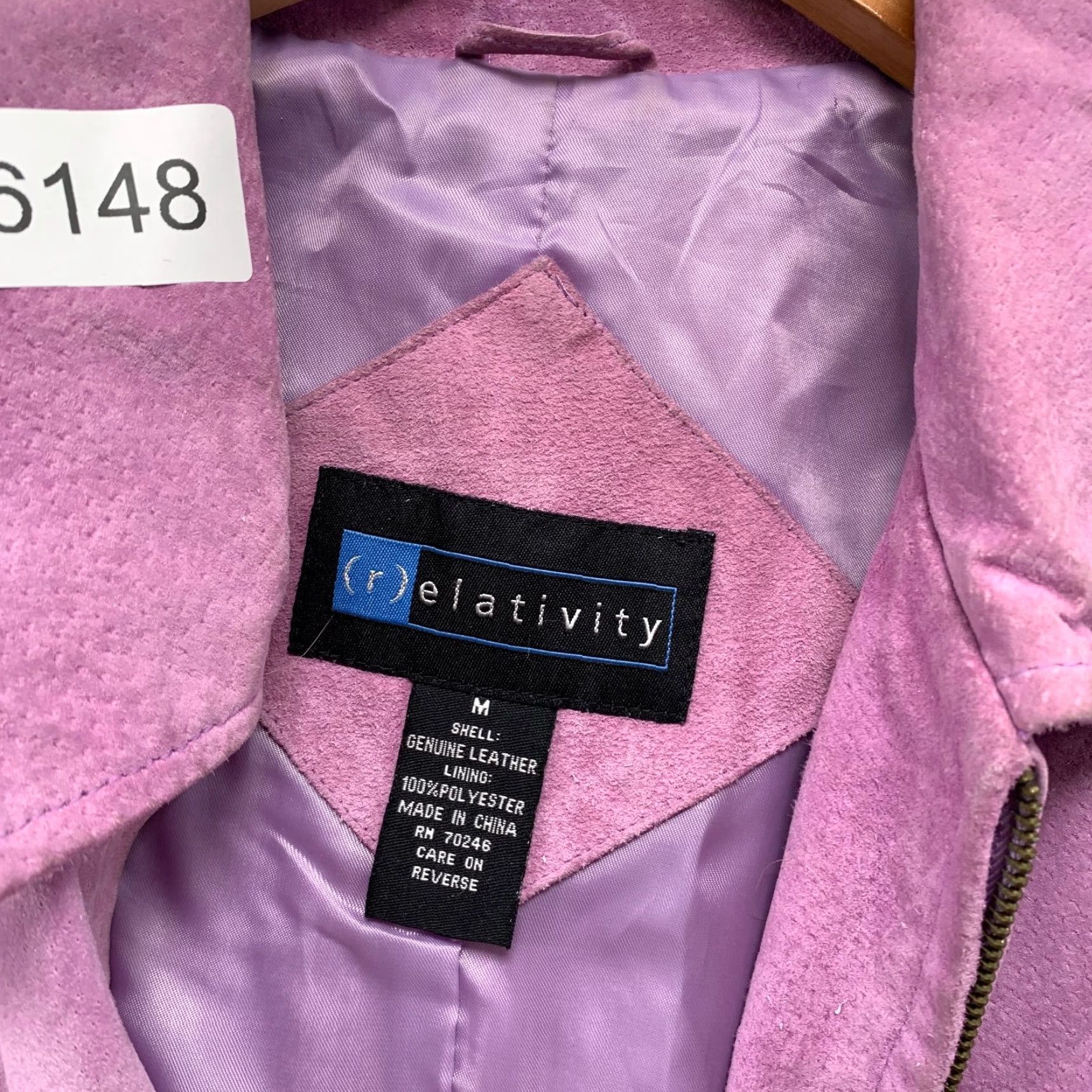 Vintage Relativity Suede Jacket Womens Medium Purple Zip Collared Jacket Size M / US 6-8 / IT 42-44 - 5 Thumbnail
