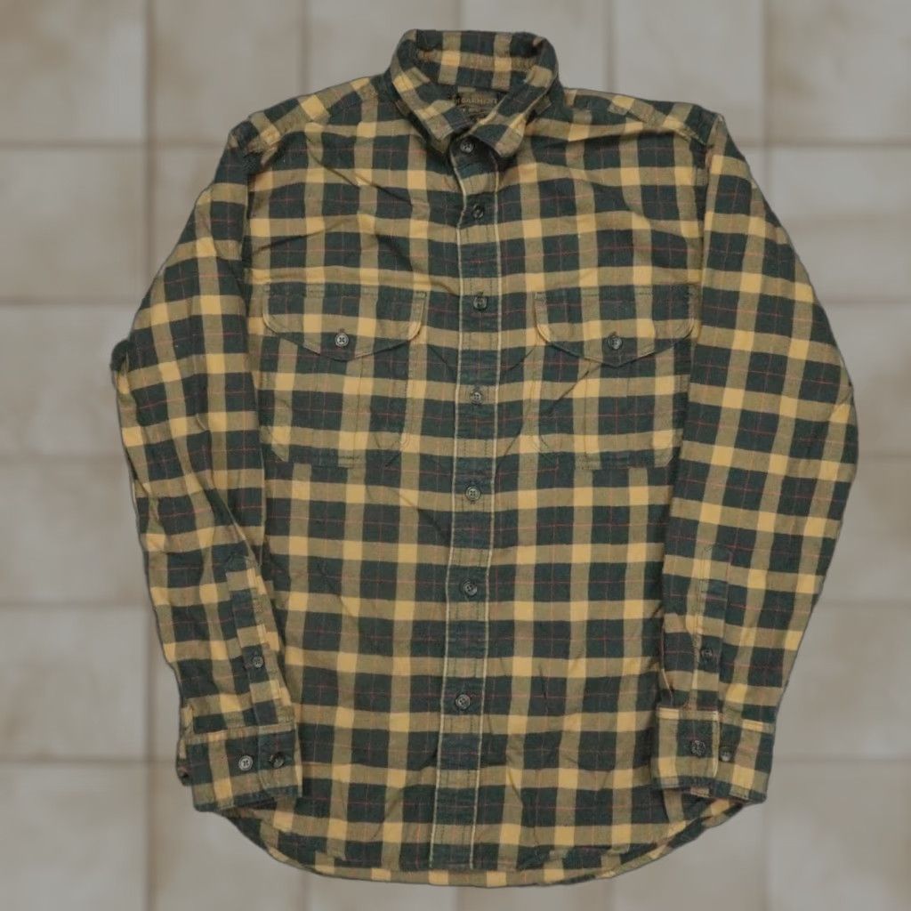 Filson Filson Shirt Mens XS Plaid Long Sleeve Button-Up Gold 40 in Cotton Flannel Regular Vintage No Size US XS / EU 42 / 0 - 1 Thumbnail