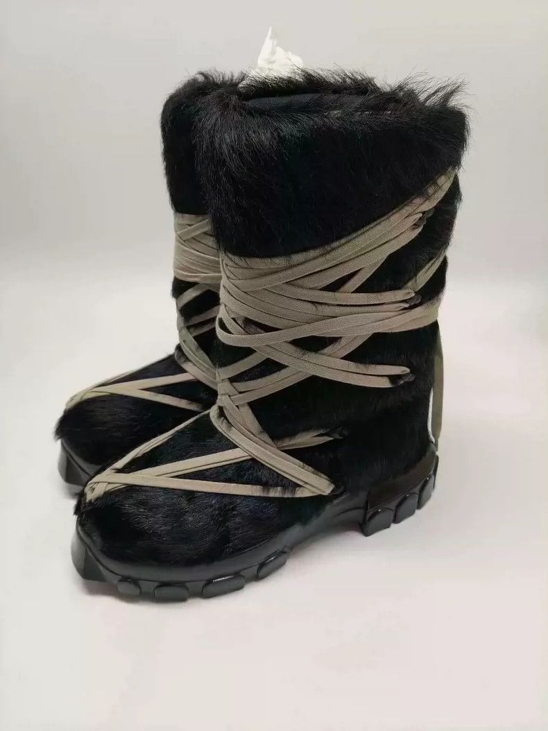 Rick Owens Rick Owens Lunar Strappy Horsehair Boots-yf Size US 8 / EU 41 - 1 Thumbnail