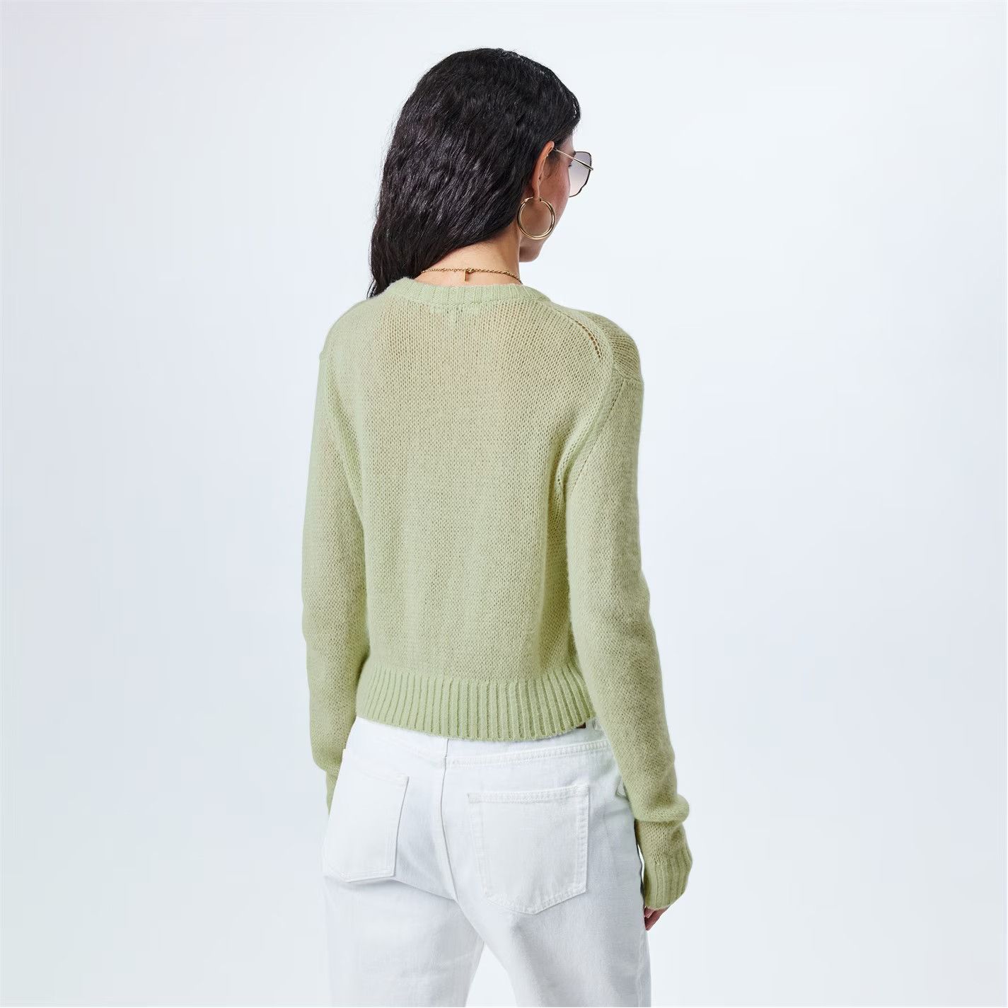 Chloe o1loc1c10226 Wool Knit Jumper in Gleam Green Size S / US 4 / IT 40 - 4 Thumbnail