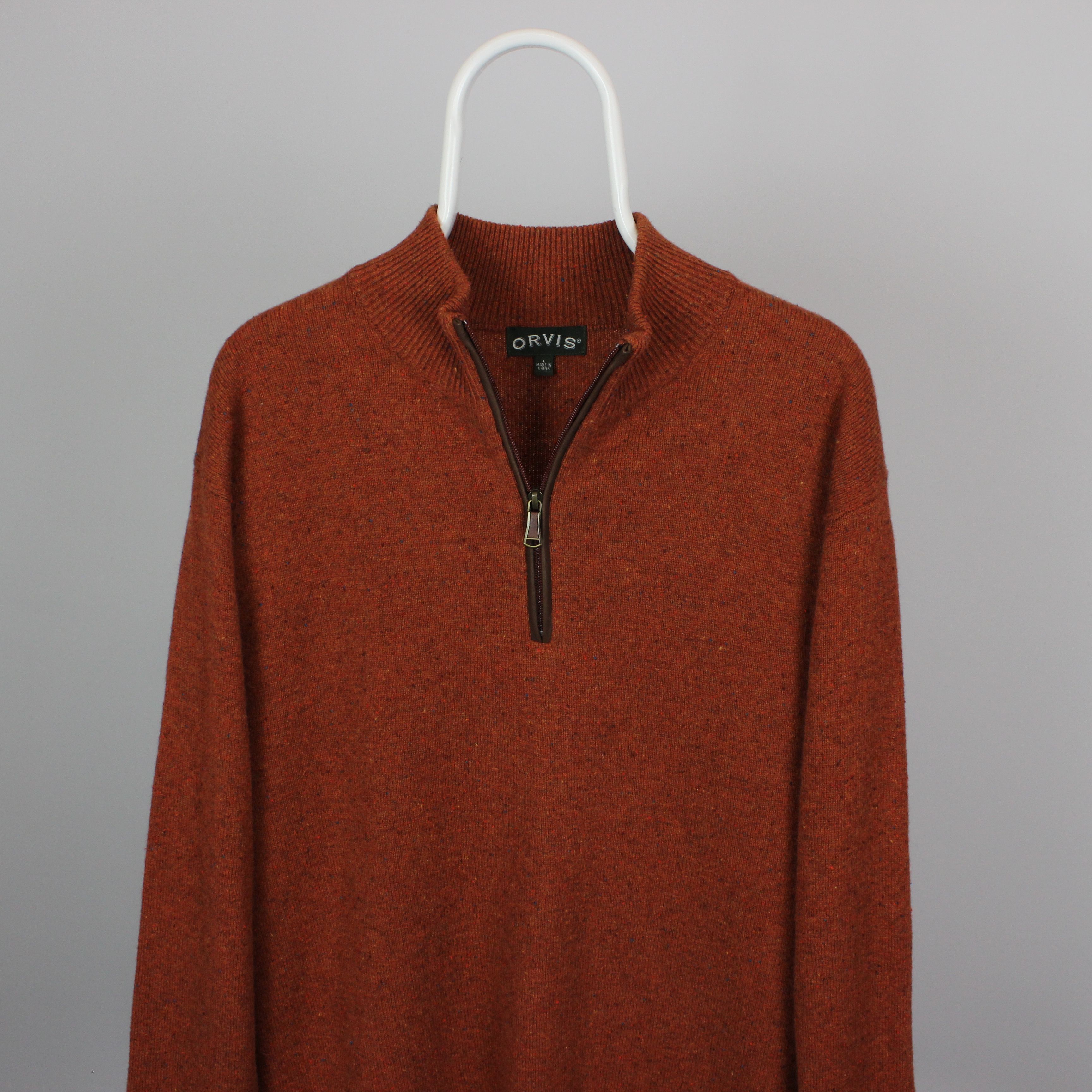 Orvis Orvis sweater jumper zip orange wool L vintage Size US L / EU 52-54 / 3 - 2 Thumbnail