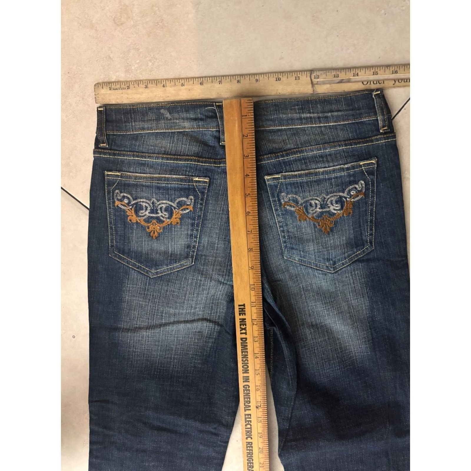 Southpole Southpole Jeans Womens Size 11 Denim Low Rise Flare Stretch 90s Logo Hip Hop Baggy Blue Reach for Jeans 3694 Size 32" / US 10 / IT 46 - 6 Thumbnail
