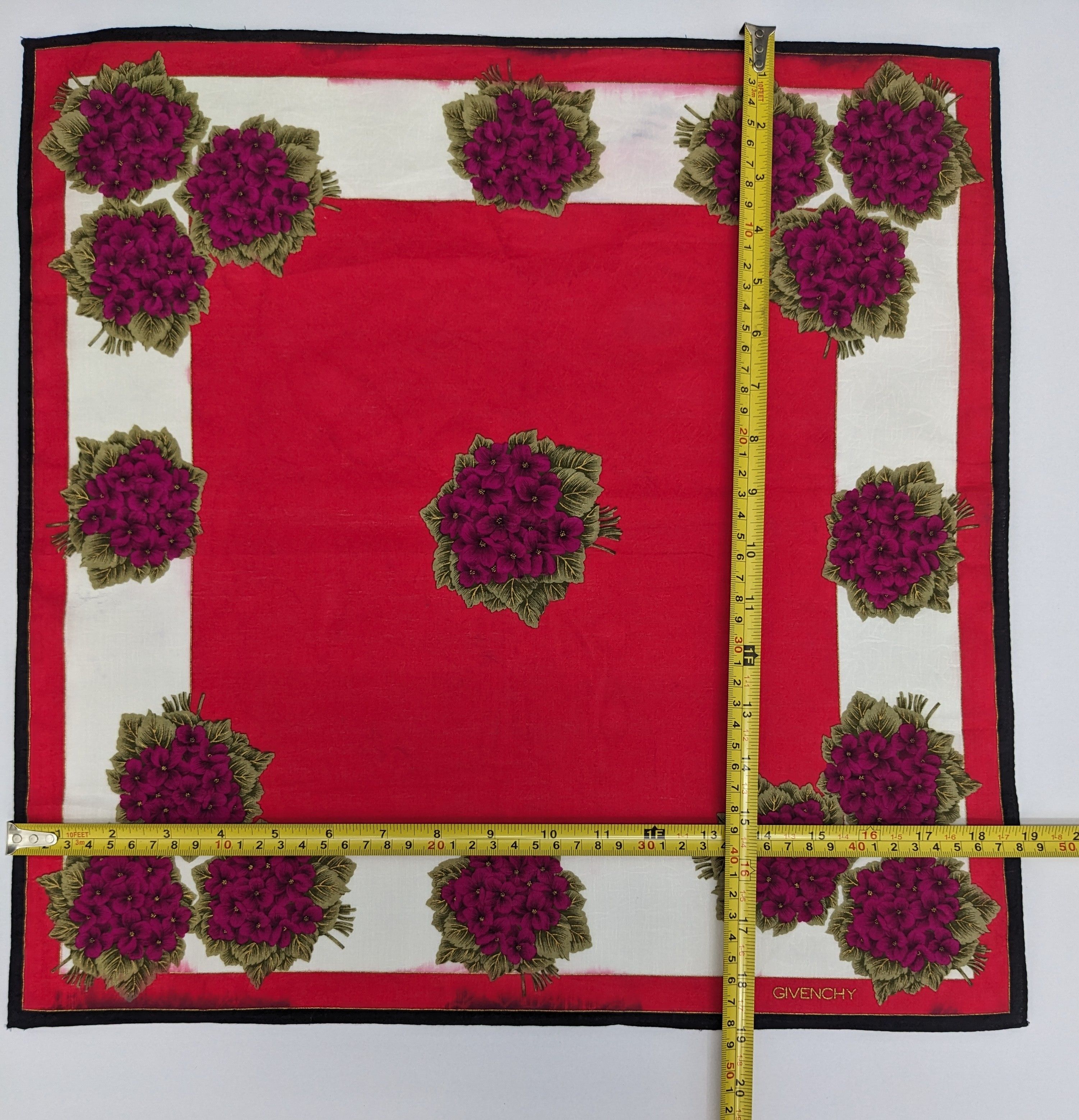 Givenchy VINTAGE GIVENCHY FLORAL SILK HANDKERCHIEF Size ONE SIZE - 4 Thumbnail