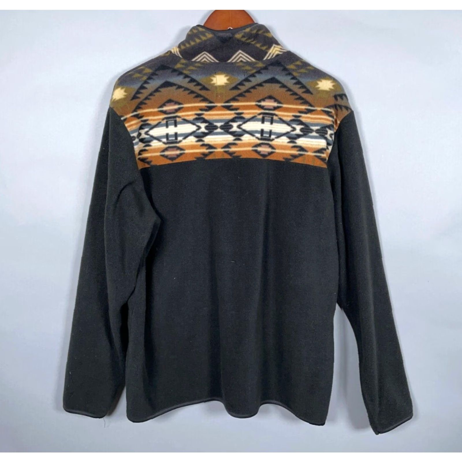Vintage VINTAGE Franconia Notch State Park 1/2 Zip Fleece Pullover Jacket Black Southwestern Geometric Lightweight Regular Mens Large Size US L / EU 52-54 / 3 - 2 Thumbnail