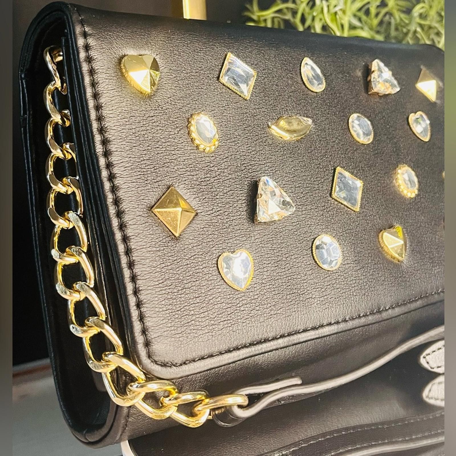 Betsey Johnson Betsey Johnson Studded Gem Crossbody Bag With Chain Strap Size ONE SIZE - 6 Thumbnail