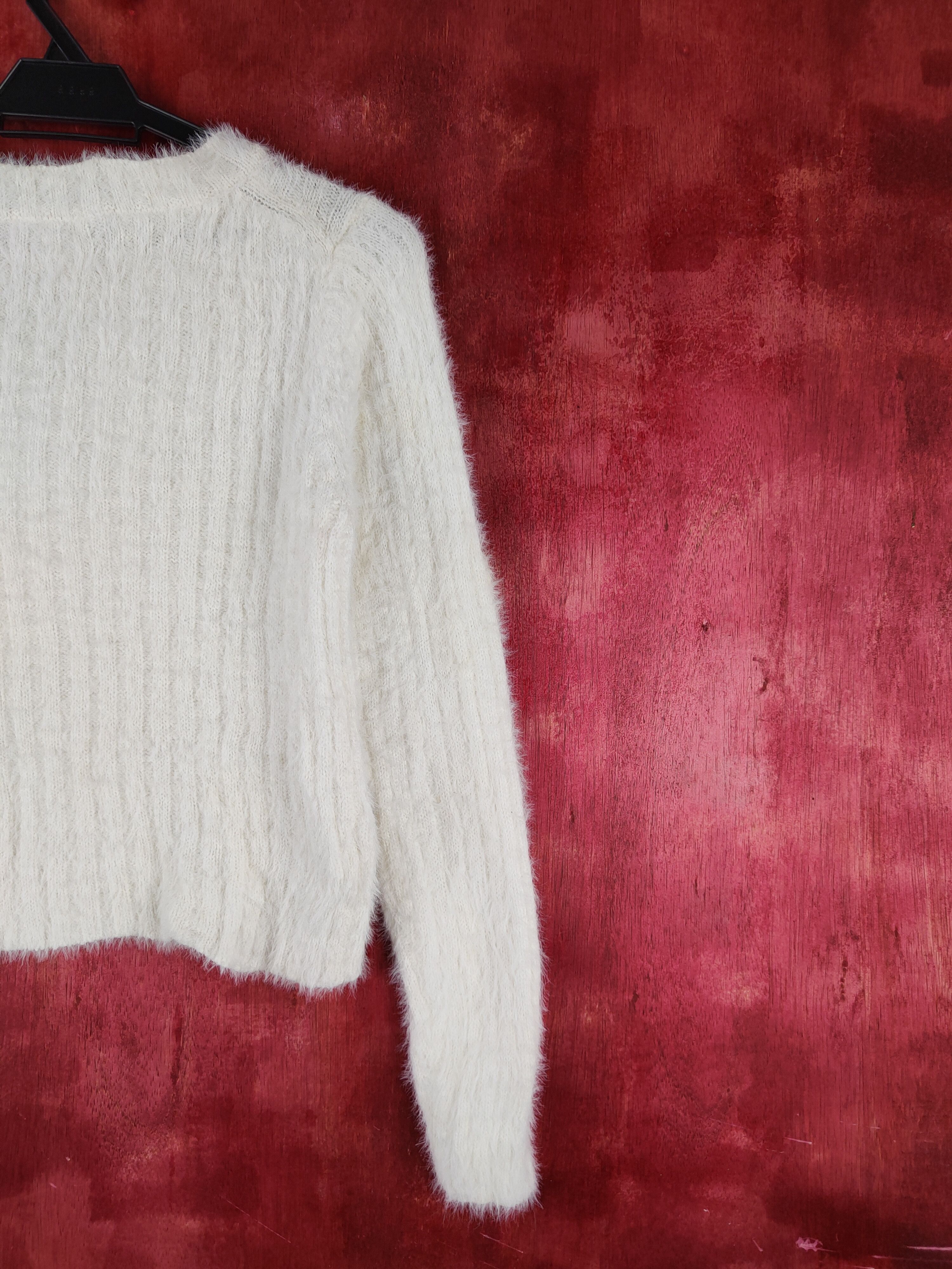 Japanese Brand Be Radiance White Shag Shaggy Fur Mohair Knitwear #S1984 Size S / US 4 / IT 40 - 9 Thumbnail