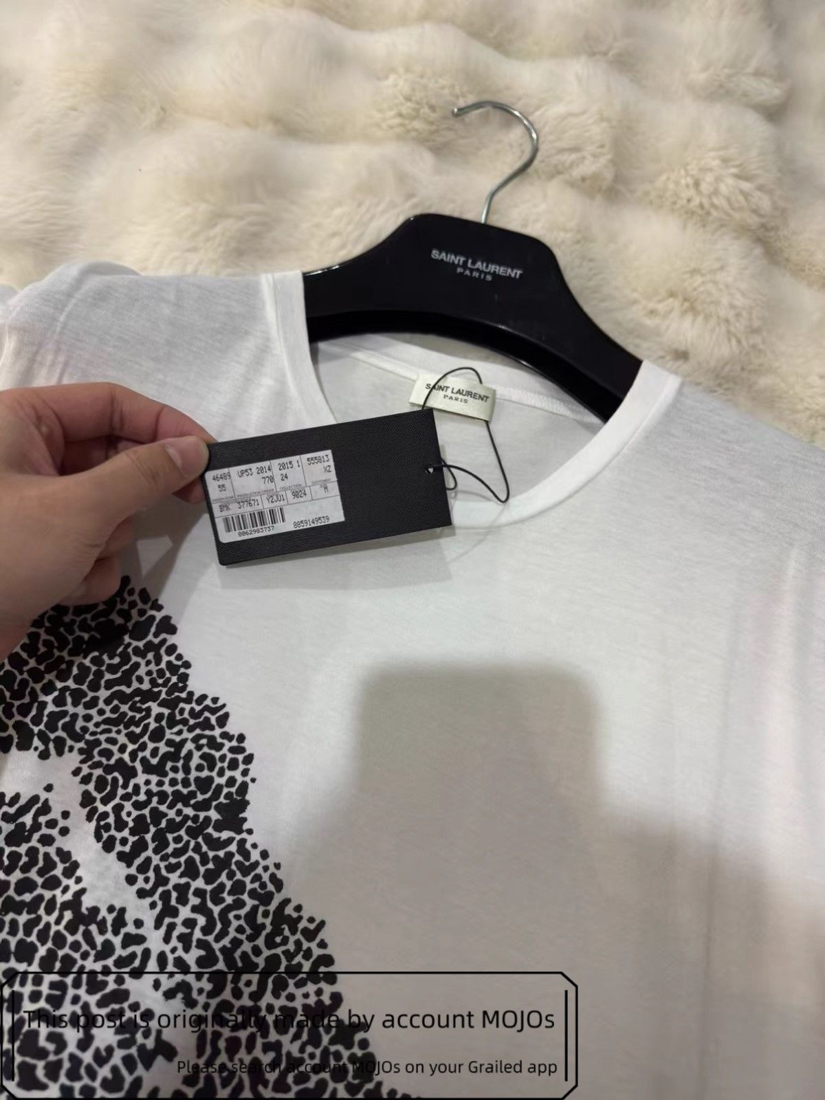 Saint Laurent Paris Sz M Saint Laurent Paris Bottom Leopard White Tee mojos15284 Size US M / EU 48-50 / 2 - 3 Thumbnail