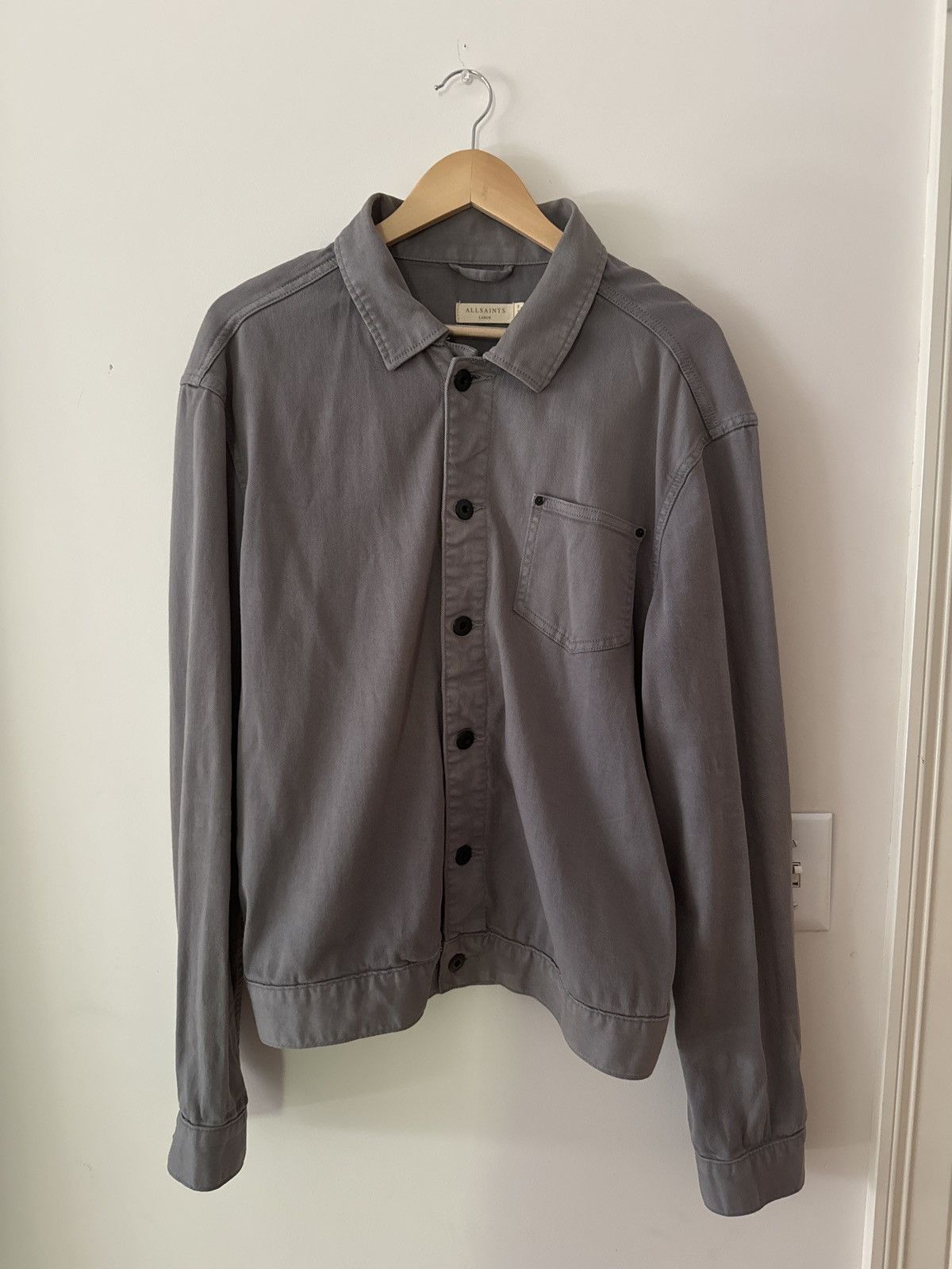 Allsaints Grey Denim Jacket Size US L / EU 52-54 / 3 - 1 Thumbnail