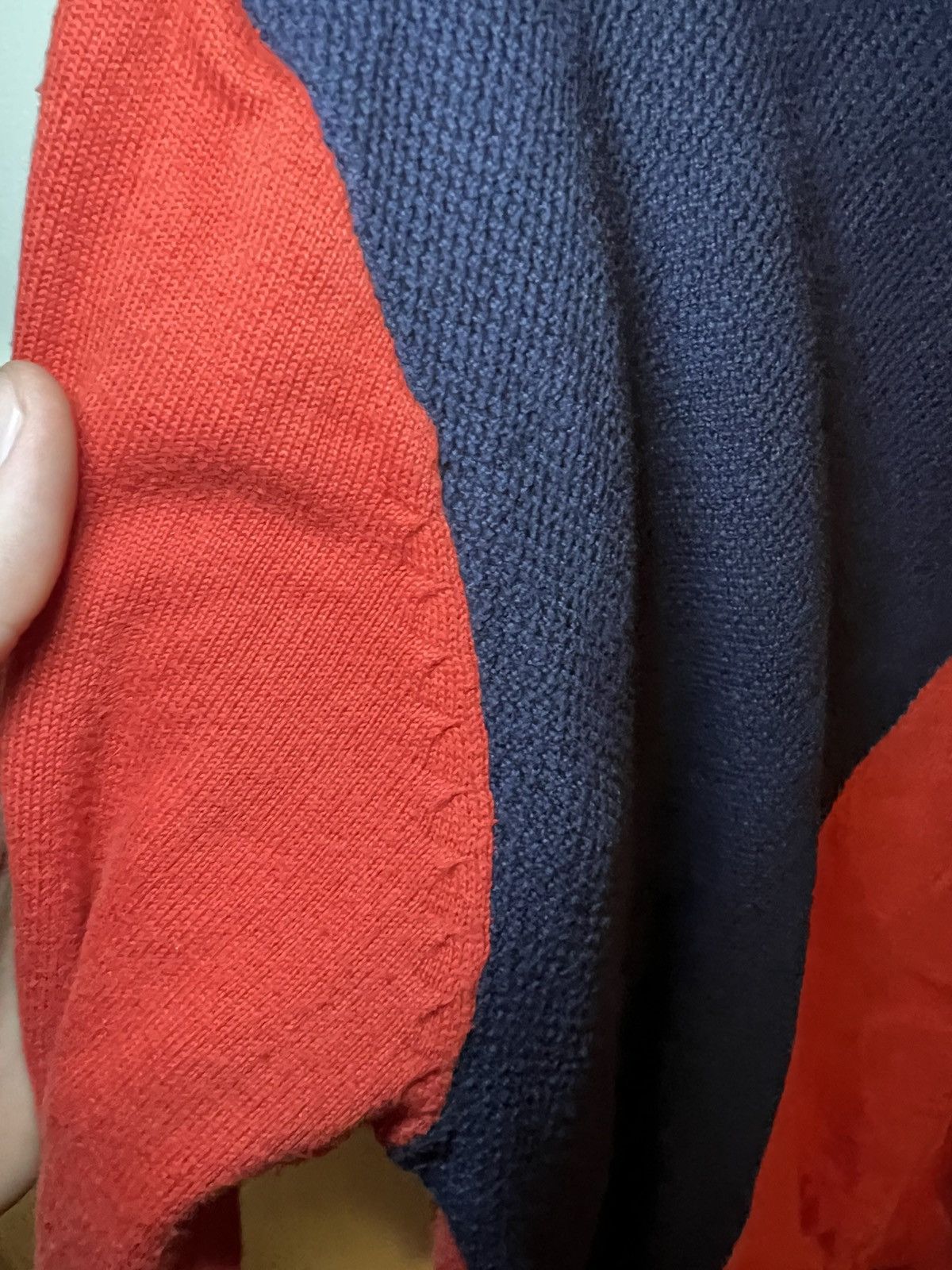 Burberry Vintage Burberry multi knit colour split v-neck sweater Size US L / EU 52-54 / 3 - 10 Thumbnail
