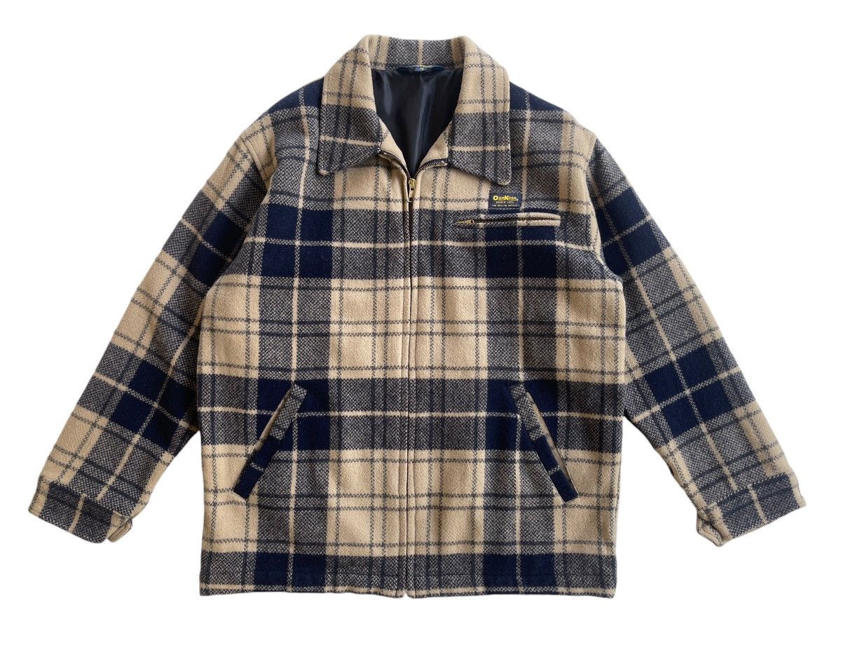 Japanese Brand Oshkosh Classic Wool Plaid Zipper Jacket Size US M / EU 48-50 / 2 - 3 Thumbnail