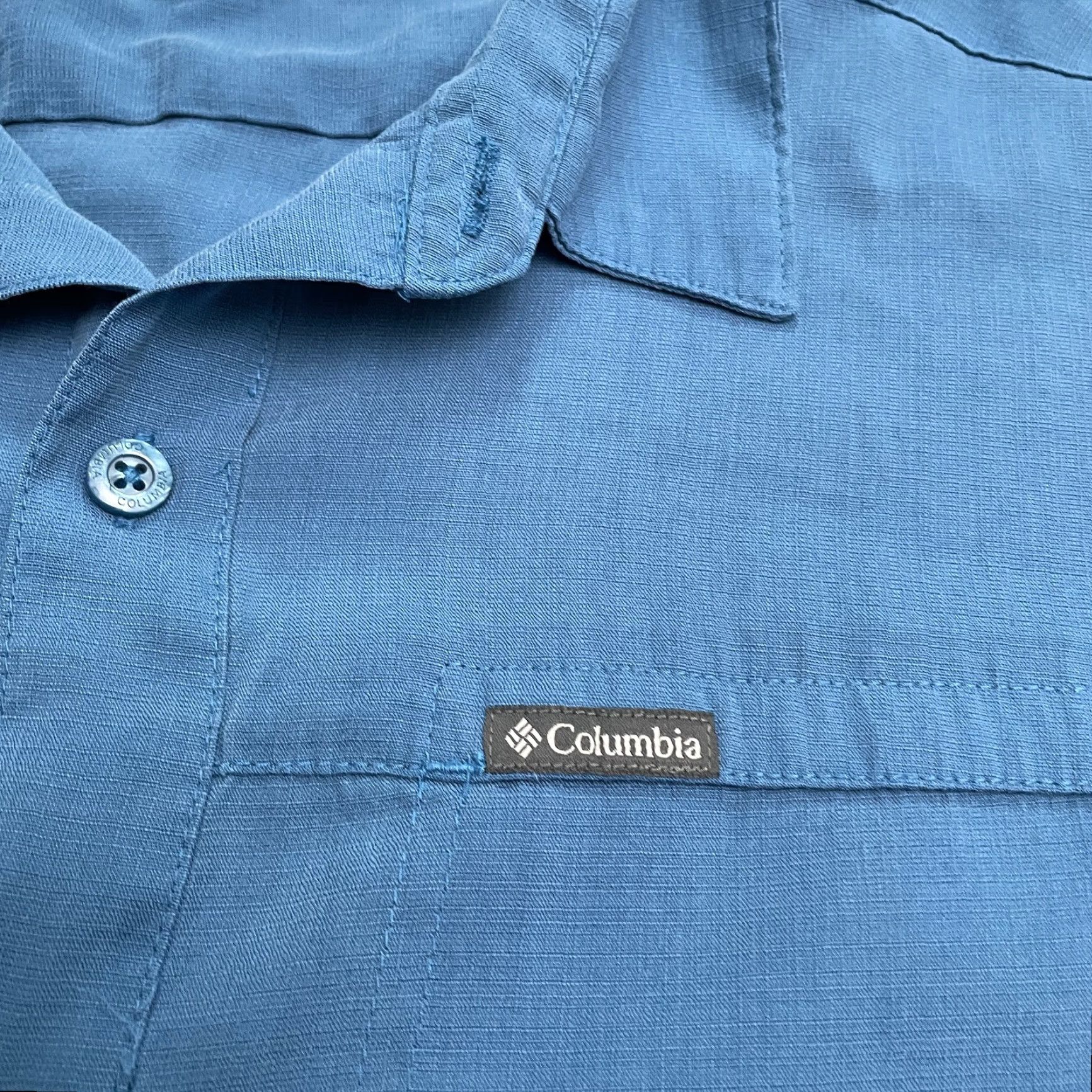 Vintage Columbia Button-Down Shirt Mens Large Blue Short Sleeve Outdoor Fishing Casual Size US L / EU 52-54 / 3 - 3 Thumbnail