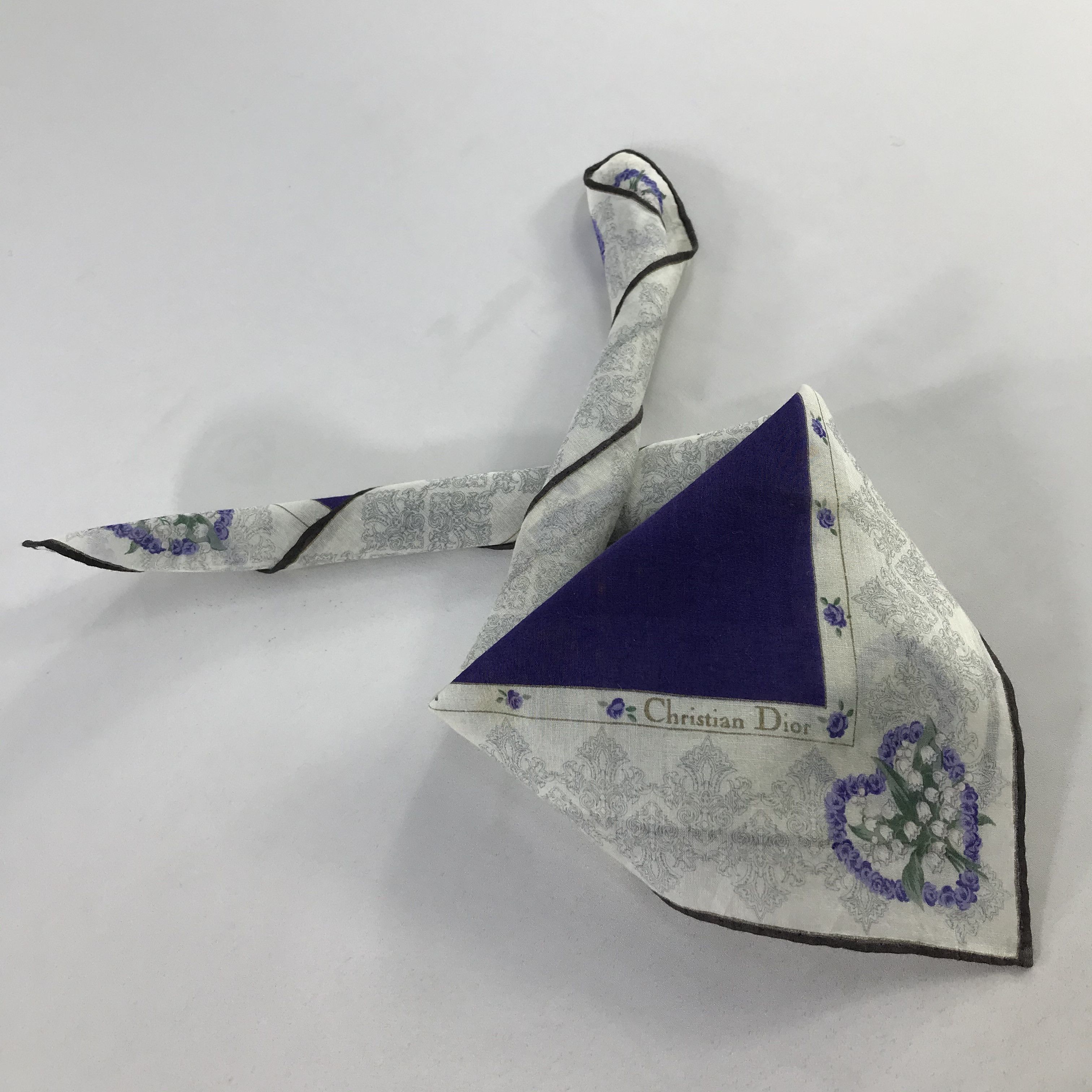 Christian Dior Monsieur × Vintage Christian Dior Bandana / Handkerchief / Neckerchief - S1077 Size ONE SIZE - 4 Thumbnail