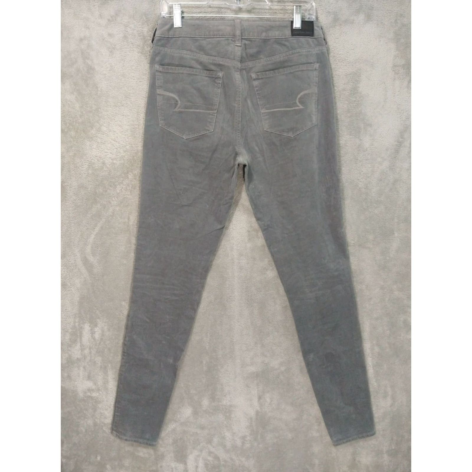 American Eagle Outfitters American Eagle Pants Womens 8 Long Gray Corduroy Jegging Hi Rise Super Stretch Size 30" / US 8 / IT 44 - 2 Thumbnail