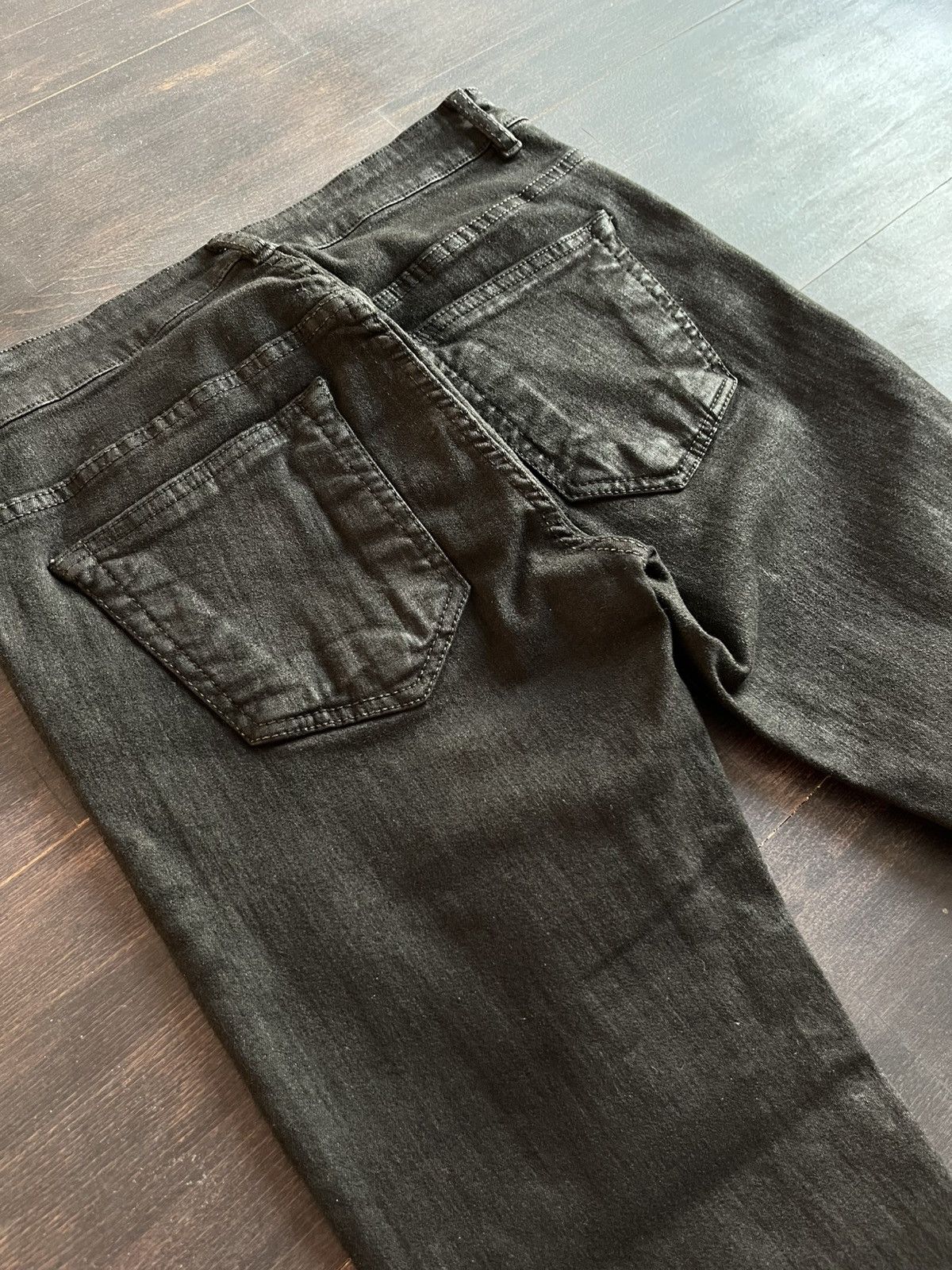 Rick Owens rick owens fw17 “glitter” black waxed detroit cut jeans Size US 28 / EU 44 - 10 Thumbnail