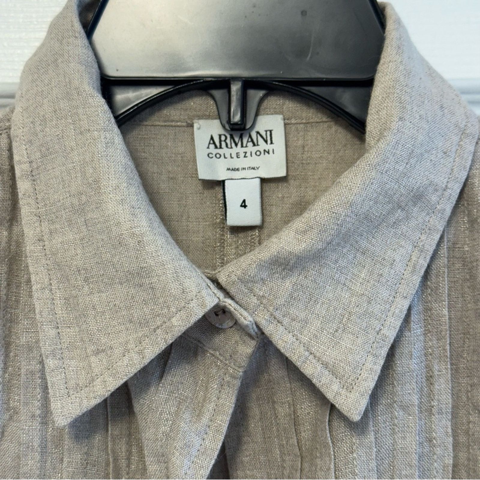 Armani Collezioni ARMANI Collezioni Linen Sleeveless Top, Size 4 Size S / US 4 / IT 40 - 2 Thumbnail