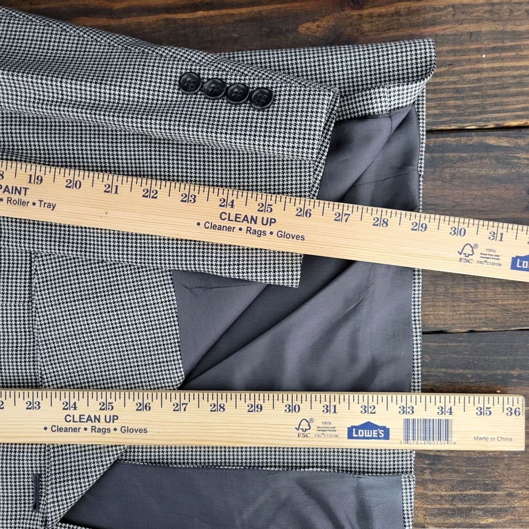 Stafford Stafford Sport Coat Blazer Mens 44L Wool Multi Color Houndstooth Two Button Size 44R - 5 Thumbnail