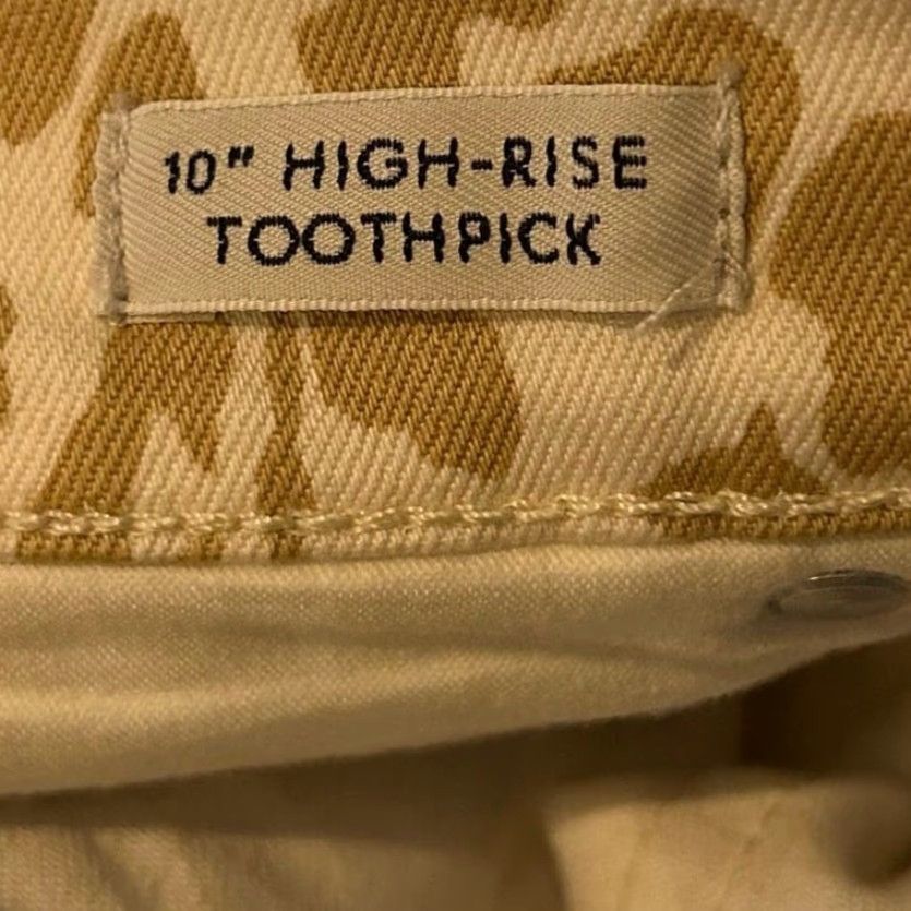 J.Crew J.Crew Jeans Cream Brown Leopard High Rise Toothpick Stretch 31 Womens Slim Skinny Denim 5-Pocket Blended Cotton Spandex Pattern Animal Print Size 24" / US 00 / IT 34 - 5 Thumbnail