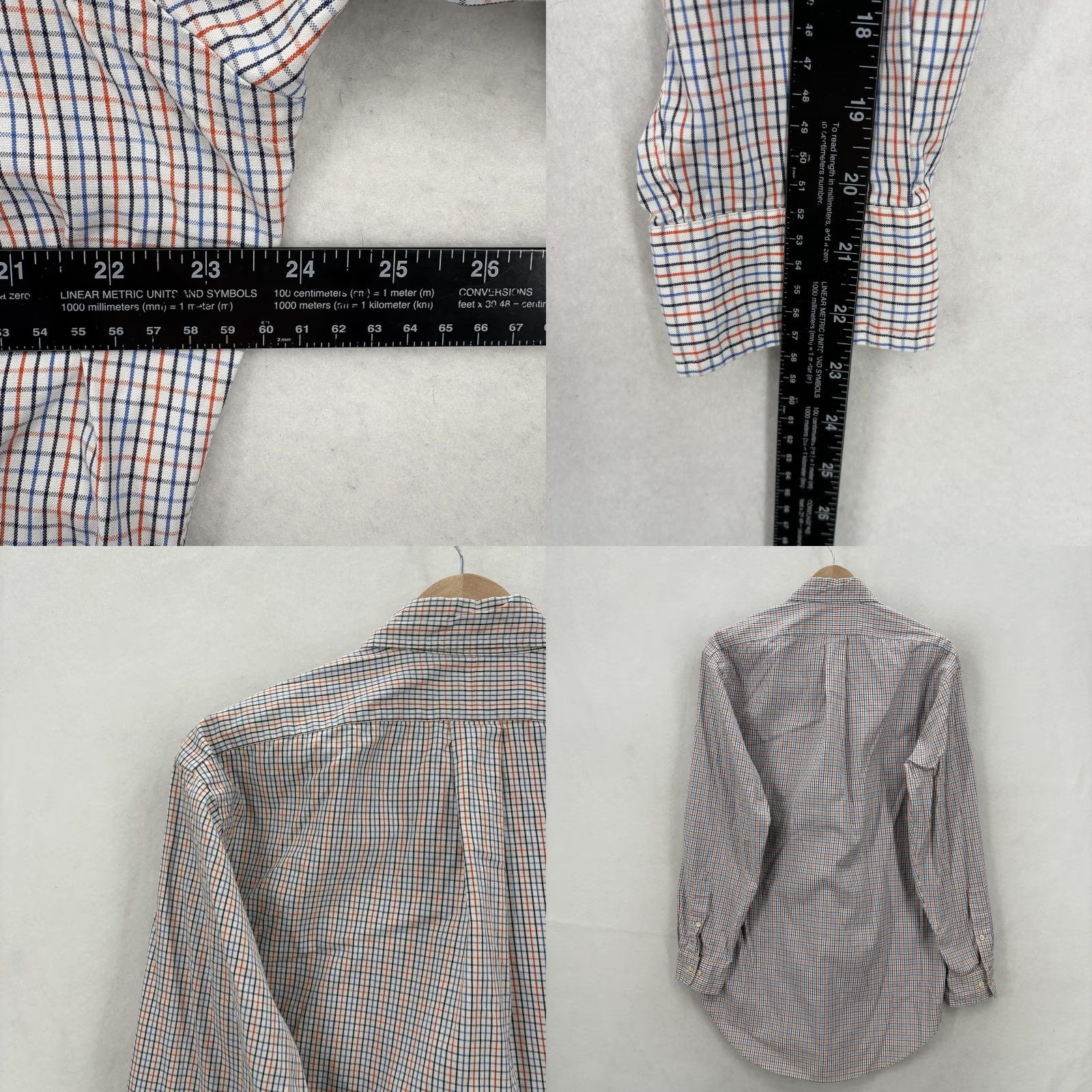 Ralph Lauren Ralph Lauren Dress Shirt Mens 15 32/33 Blue Orange Check Button Down Shirt Size 40R - 8 Thumbnail