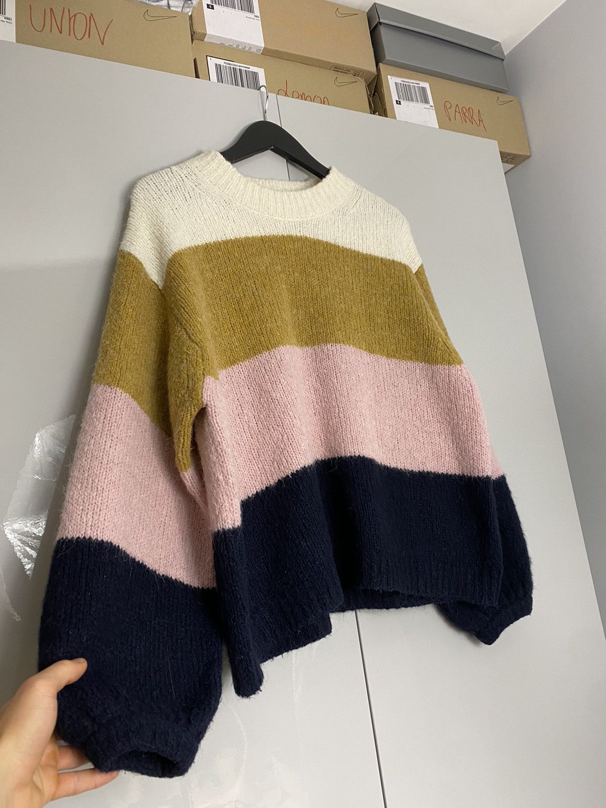 Acne Studios Acne Studios Kazia oversized striped alpaca sweater knitwear Size US M / EU 48-50 / 2 - 2 Thumbnail