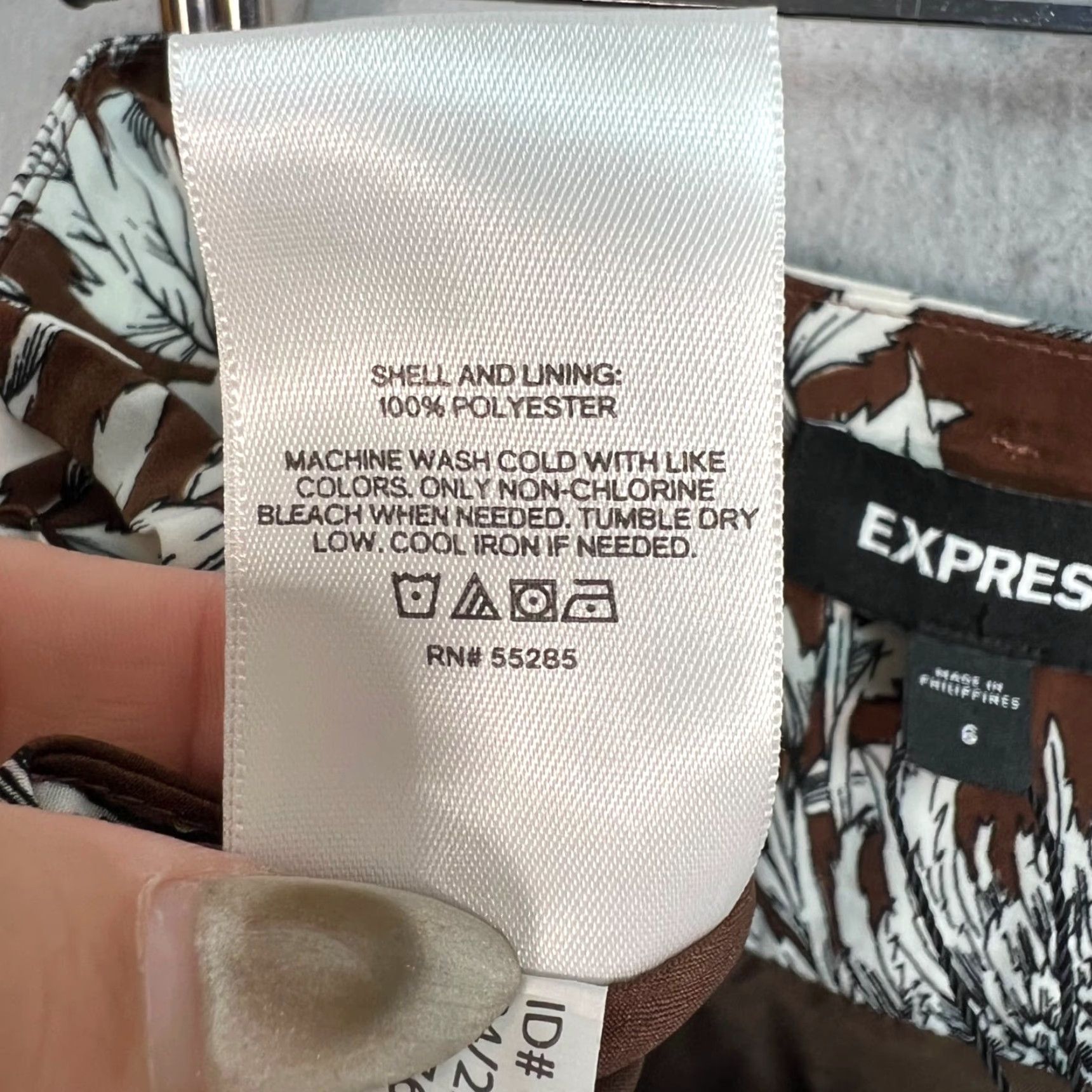 Express Express Floral Mini Skirt Women's 6 Brown 100% Polyester NEW! Size 28" / US 6 / IT 42 - 4 Thumbnail