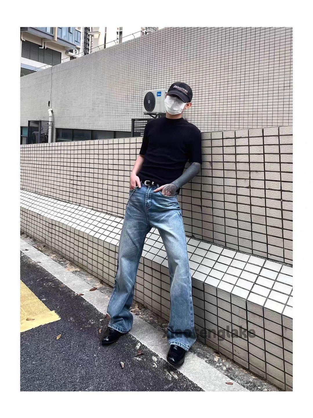 Jean Unisex washed faded cleanfit yuppie y2k flared jeans Size US 32 / EU 48 - 5 Thumbnail