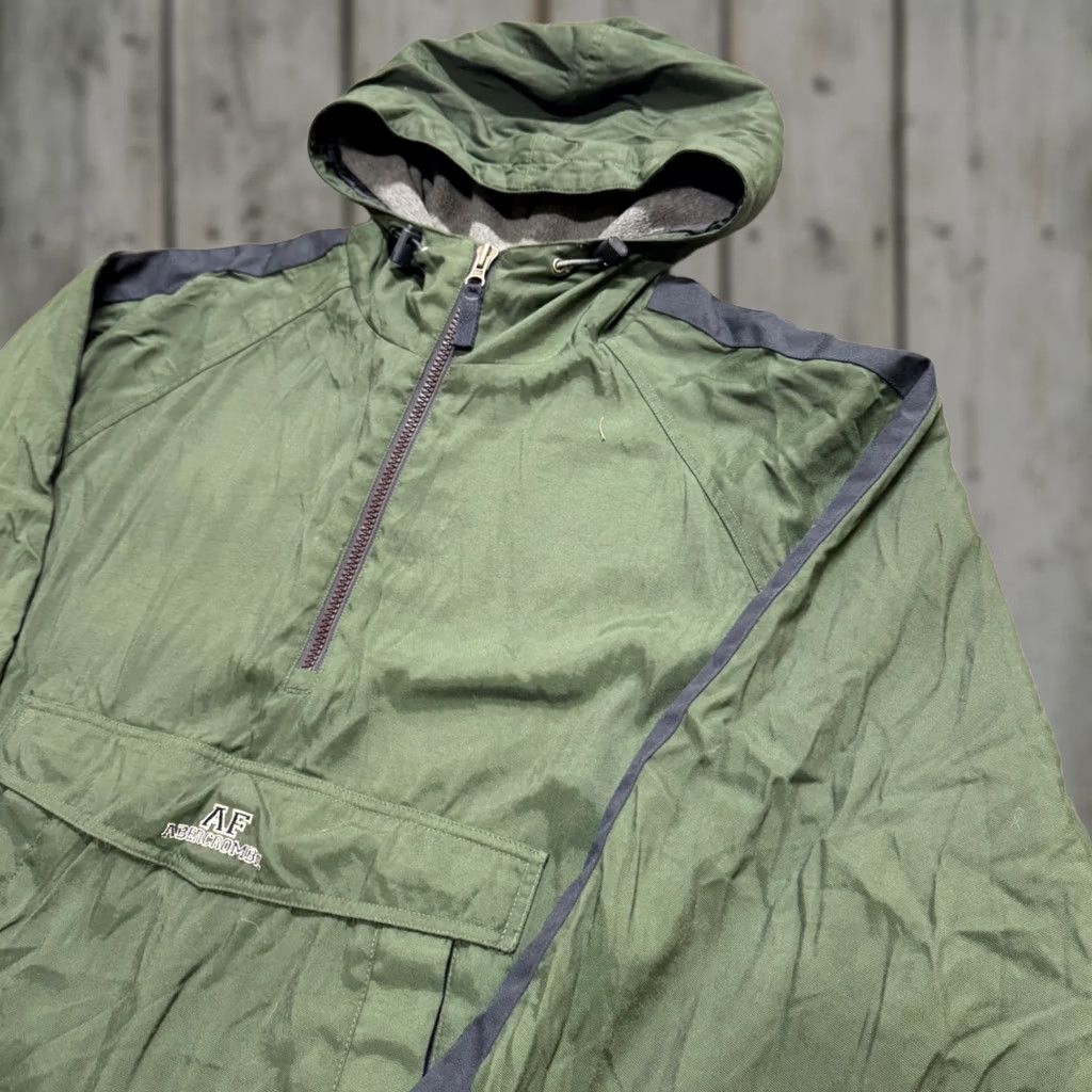 Vintage VTG Ambercrombie & Fitch Jacket Men XL Green Blue Striped 1/4 Zip A-tech Windbreaker Nylon Green Mens XL Shirt Size US XL / EU 56 / 4 - 1 Thumbnail