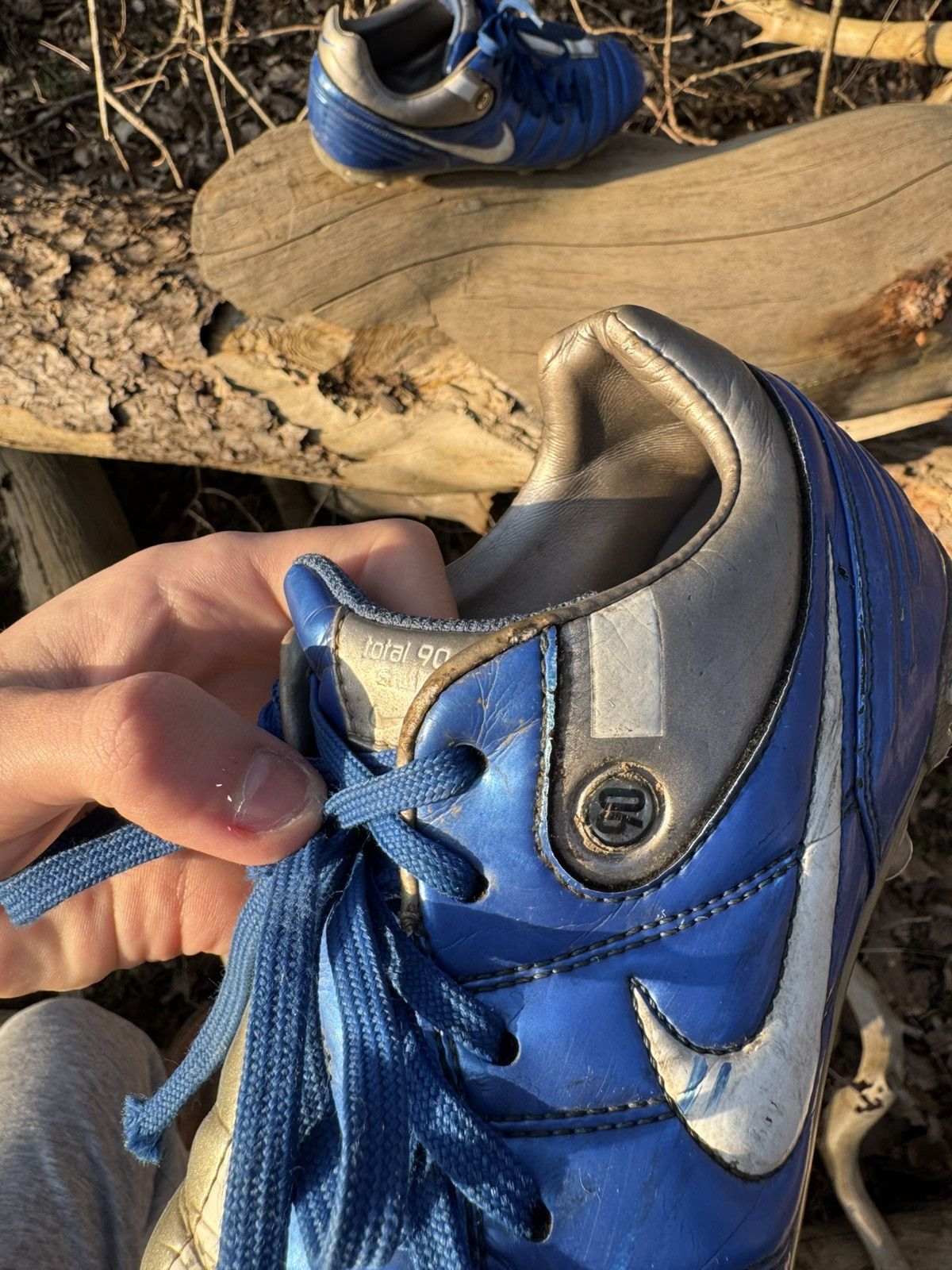 Nike Nike Tiempo Blue Leather Soccer Cleats Vintage Football Boot Size US 6 / IT 36 - 8 Thumbnail