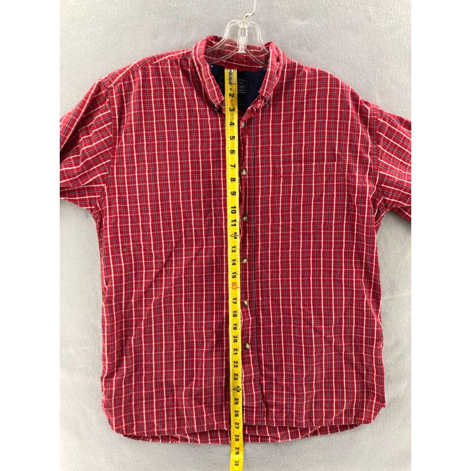 Wrangler Wrangler Shirt Mens Medium Red Plaid Cotton Short Sleeve Button-Up Pocket Classic Outdoor 60s 70s Mens Size US M / EU 48-50 / 2 - 7 Thumbnail