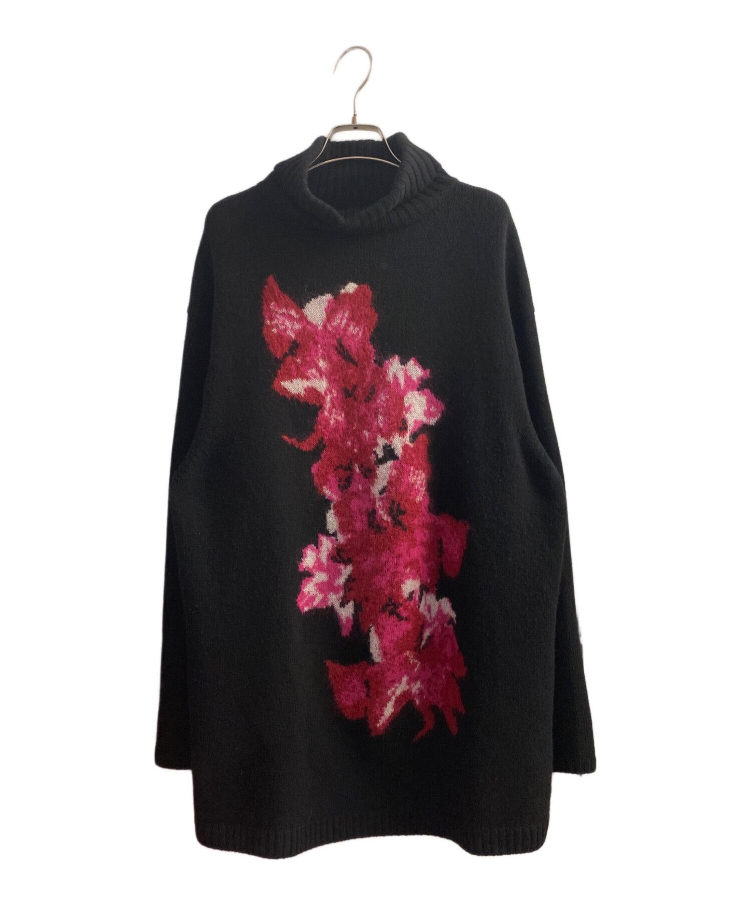 Yohji Yamamoto Yohji Yamamoto Pour Homme Floral Knit Sweater Black 2 Size US M / EU 48-50 / 2 - 1 Thumbnail