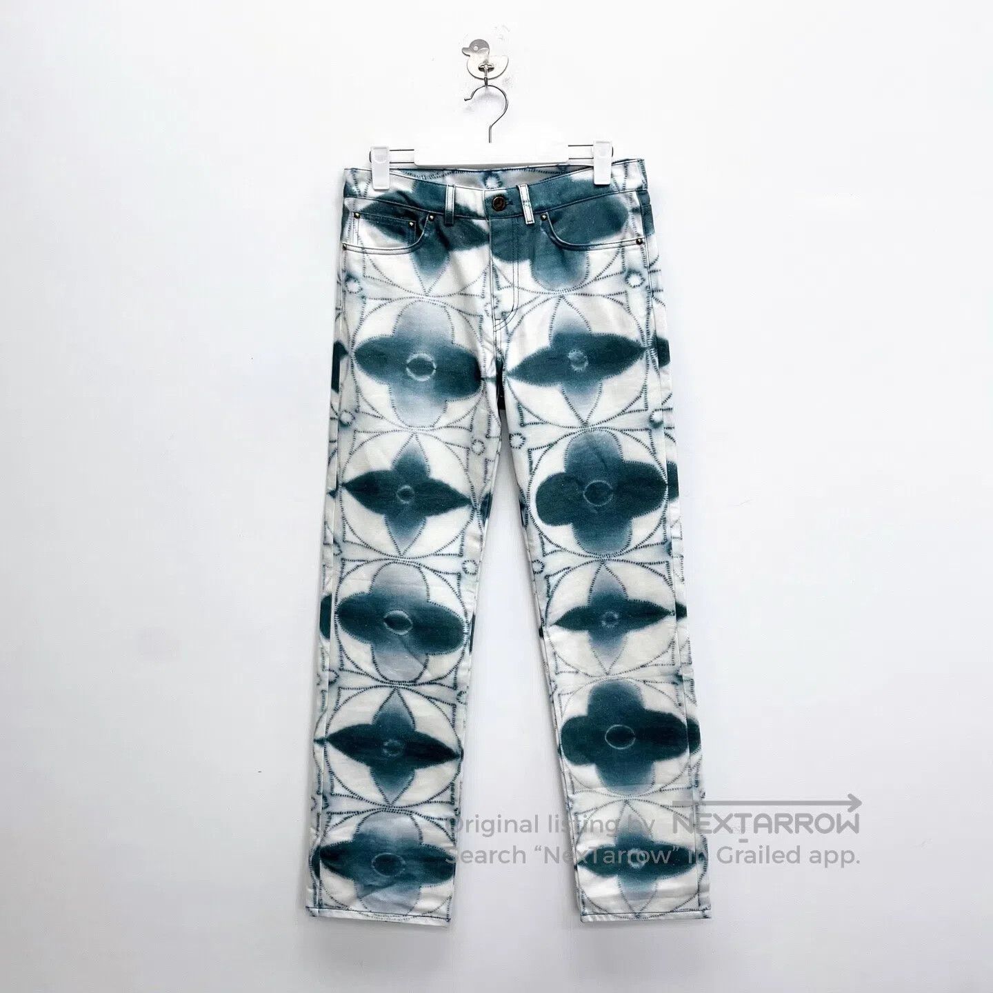 Louis Vuitton Louis Vuitton SS23 Tie-Dye Ink Wash Three-Flower Denim Pan Size 28" / US 6 / IT 42 - 1 Thumbnail