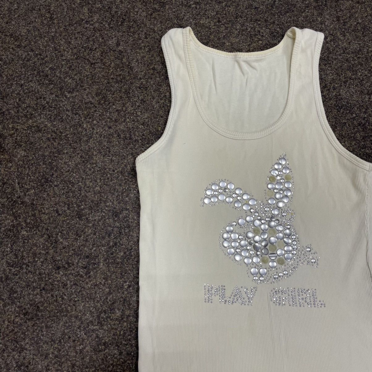 Vintage Vintage 90s Y2K Rhinestone Bunny Graphic Tank Top Rave S Size S / US 4 / IT 40 - 3 Thumbnail