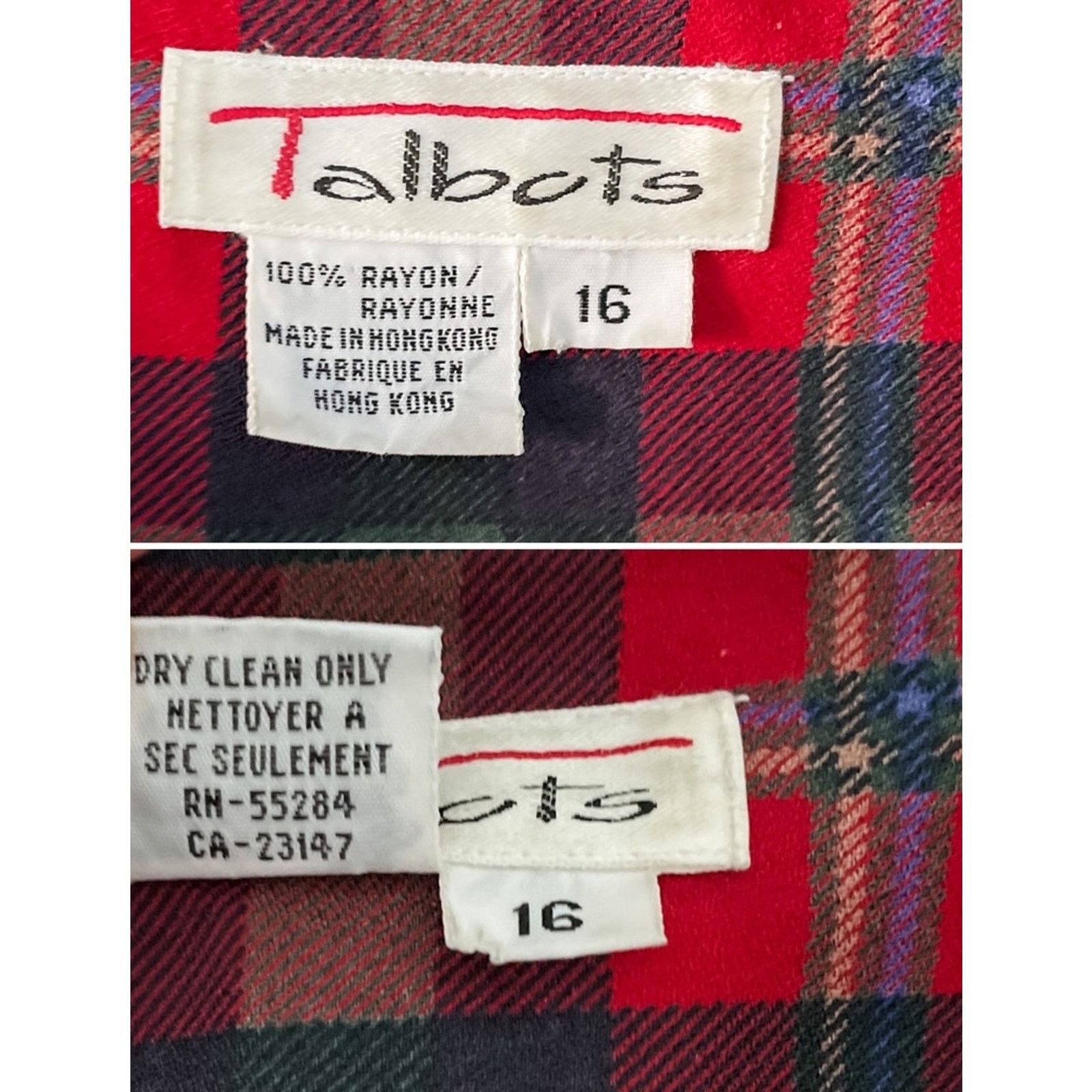 Vintage Vintage Talbots plaid collarless button-down blouse large L Size L / US 10 / IT 46 - 6 Thumbnail