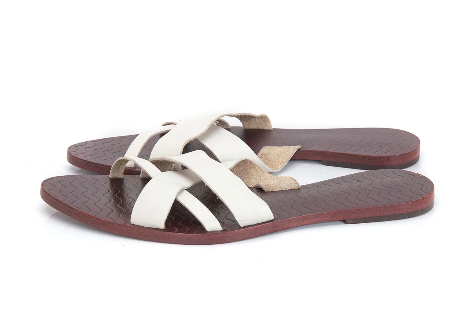 Jean Paul Gaultier Leather Cross Strap Sandals in Black and White Size 25 Size US 7 / EU 40 - 7 Thumbnail