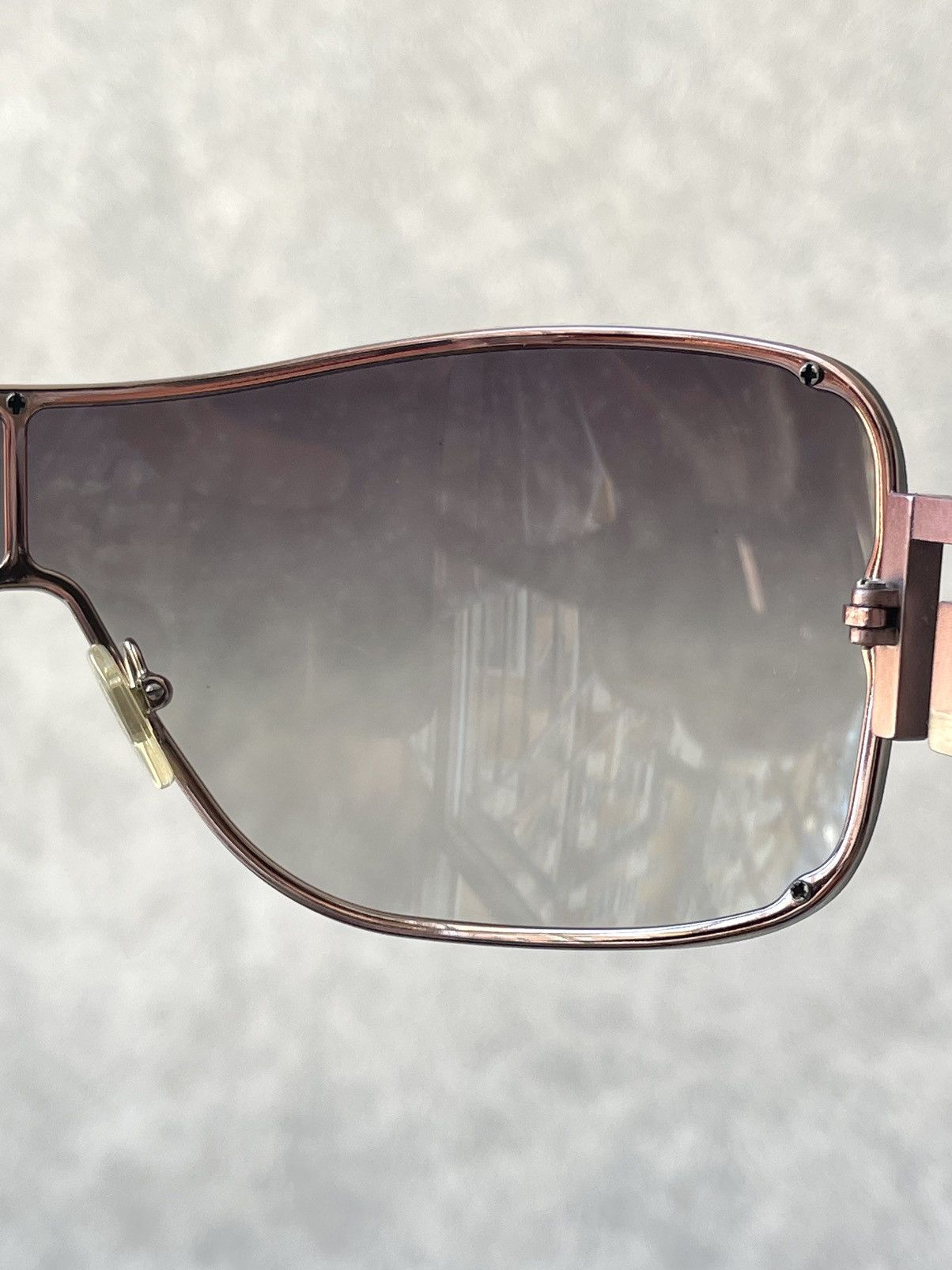 Versace VTG Versace 2072-B Rhinestone Greek Key Shield Sunglasses Size ONE SIZE - 18 Thumbnail