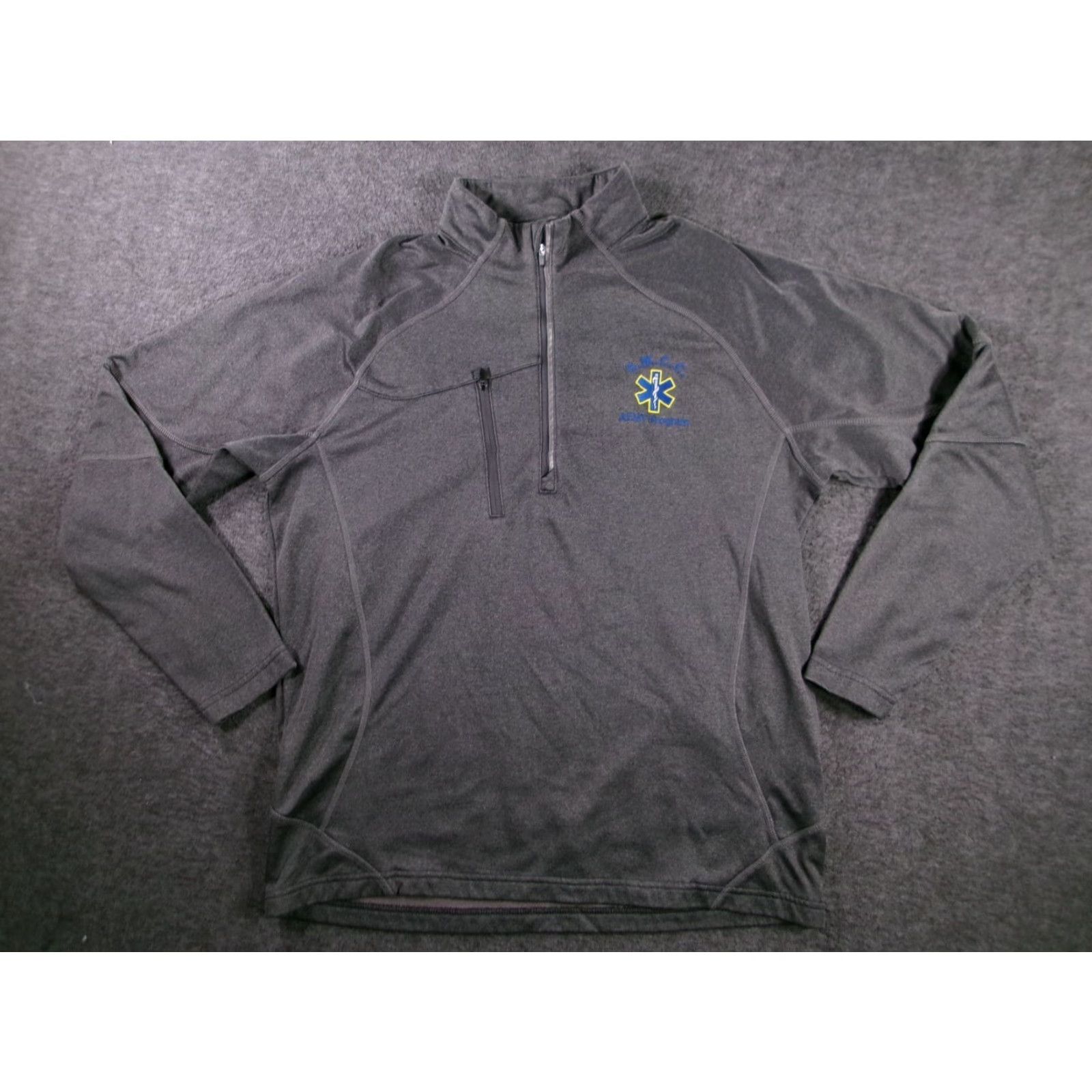 Logo 7 AEMT Pullover Mens L Gray Quarter Zip Embroidered Logo Performance Shirt/ Sweater Size US L / EU 52-54 / 3 - 2 Thumbnail