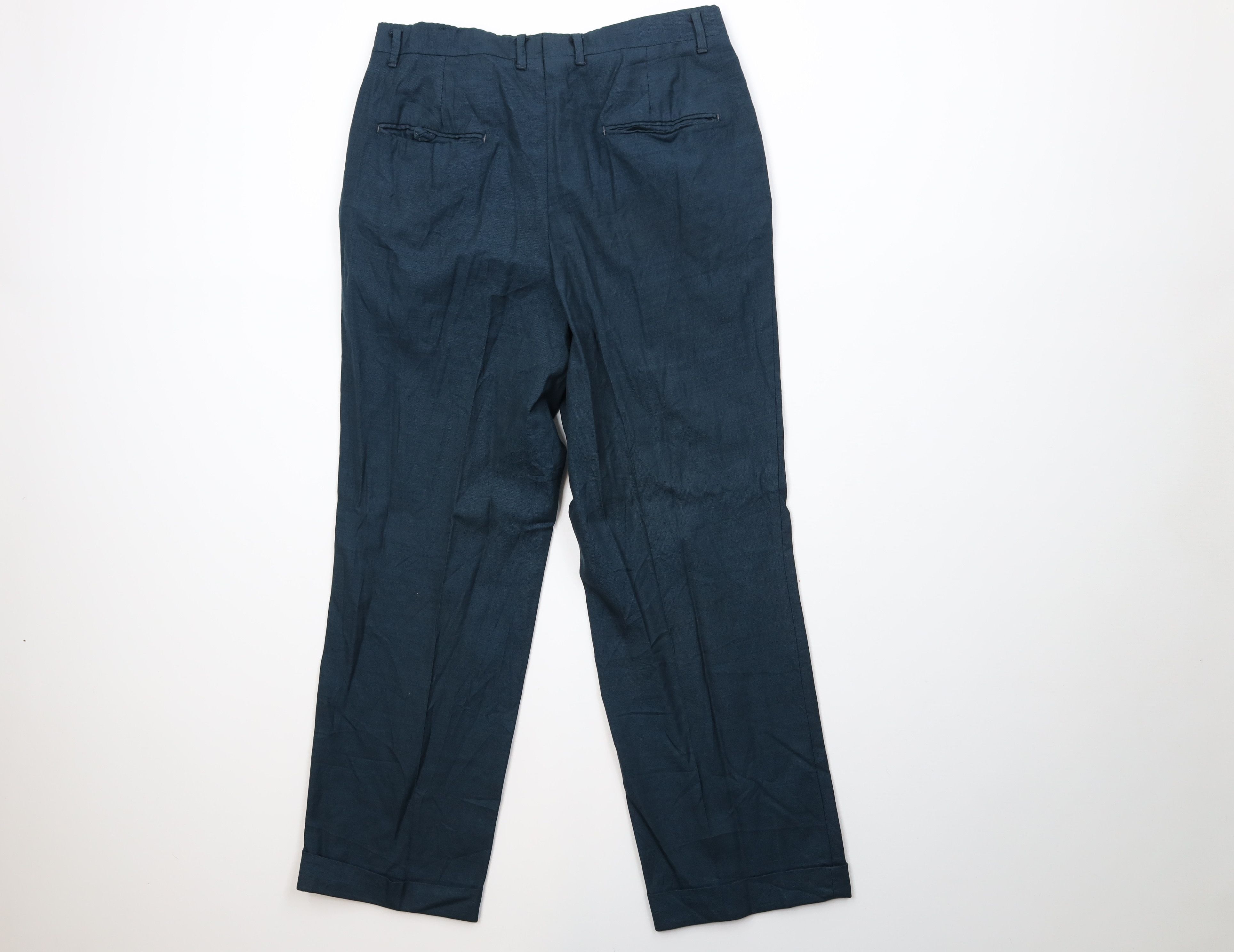 Vintage Vintage 50s Hollywood Regency Gabardine Chino Pants Blue USA Size US 32 / EU 48 - 10 Thumbnail