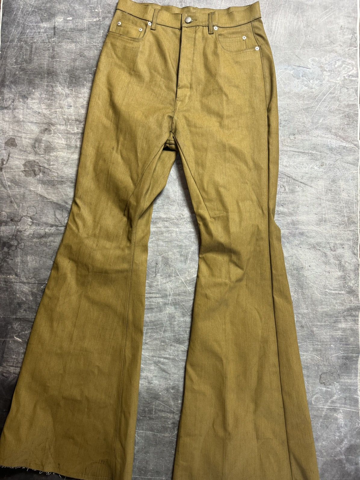 Rick Owens Rick Owens FW24 Porterville Bolan Cut Jeans in Honey Size US 31 - 1 Thumbnail