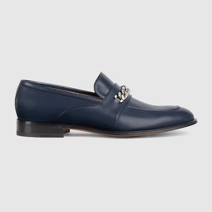 image of Gucci Loafer With Interlocking G In Blue, Men's (Size 12)