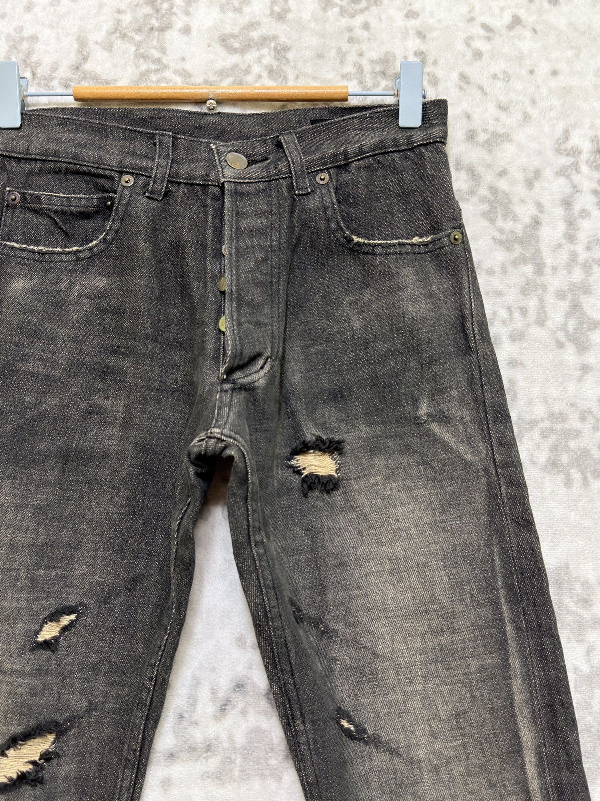 Hysteric Glamour Y2K SOS TE NUTO Distressed Skinny Jeans Japanese Denim Size US 26 / EU 42 - 5 Thumbnail